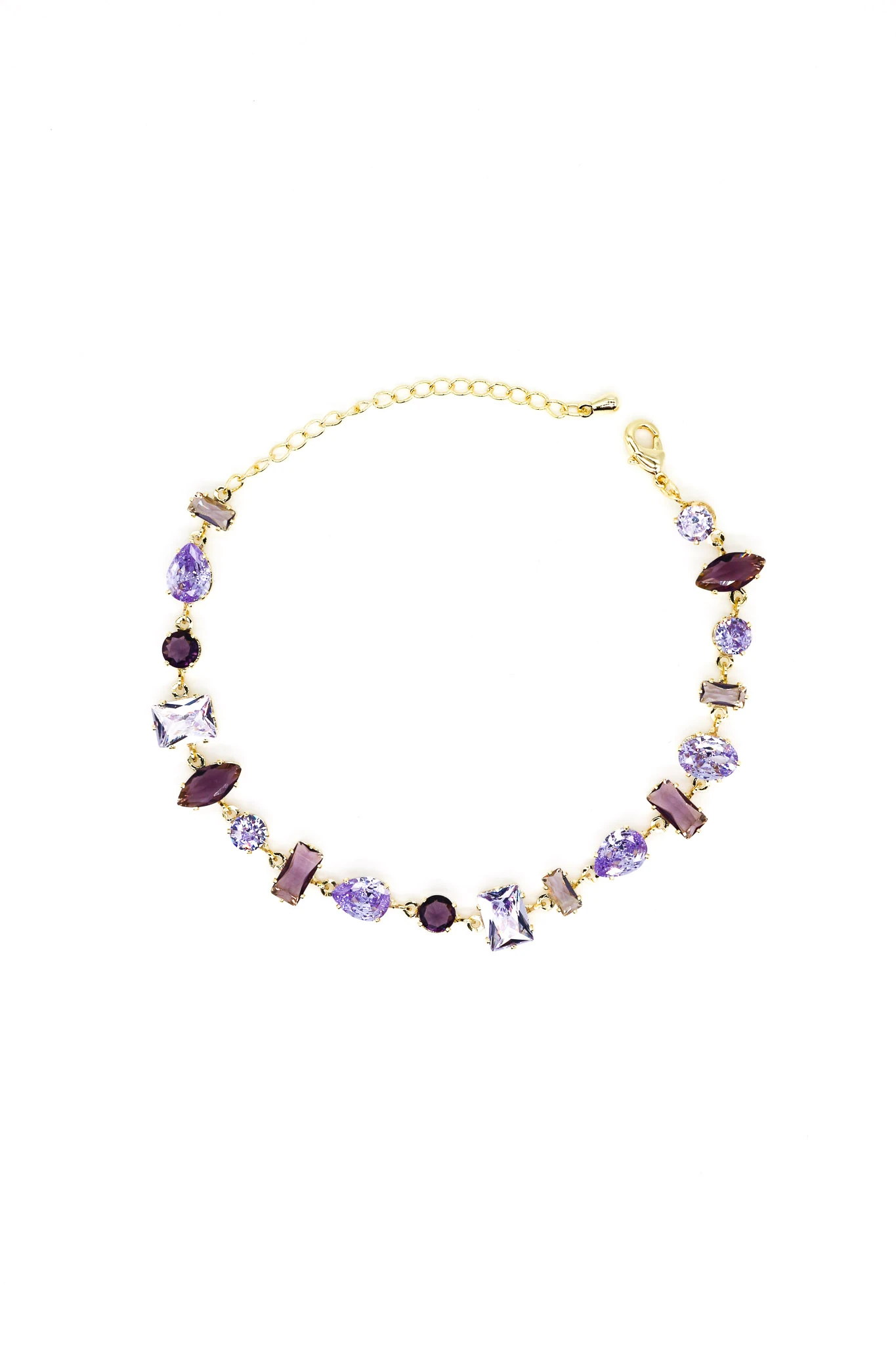 Mor Renkli Geometrik Taşlı Suyolu Bileklik