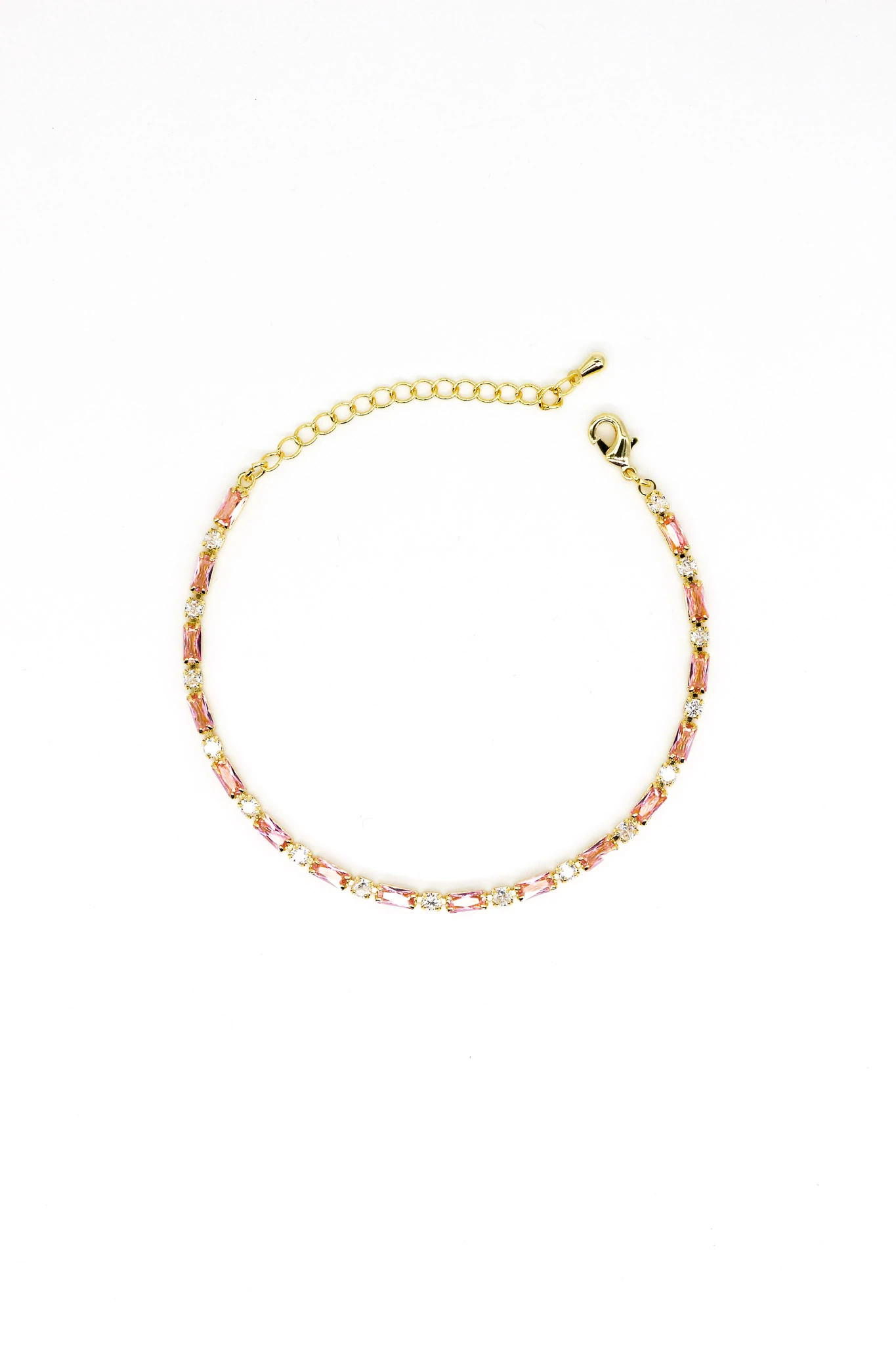 Pembe Dikey Taşlı Suyolu Bileklik