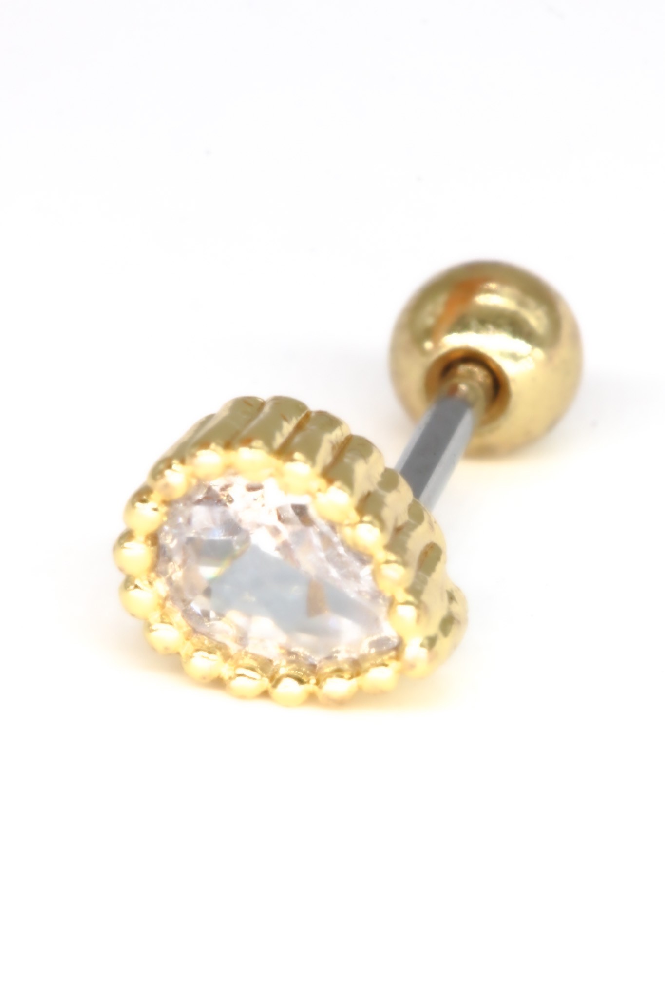 Zirkon Taşlı Tragus Küpe,Damla Taşlı