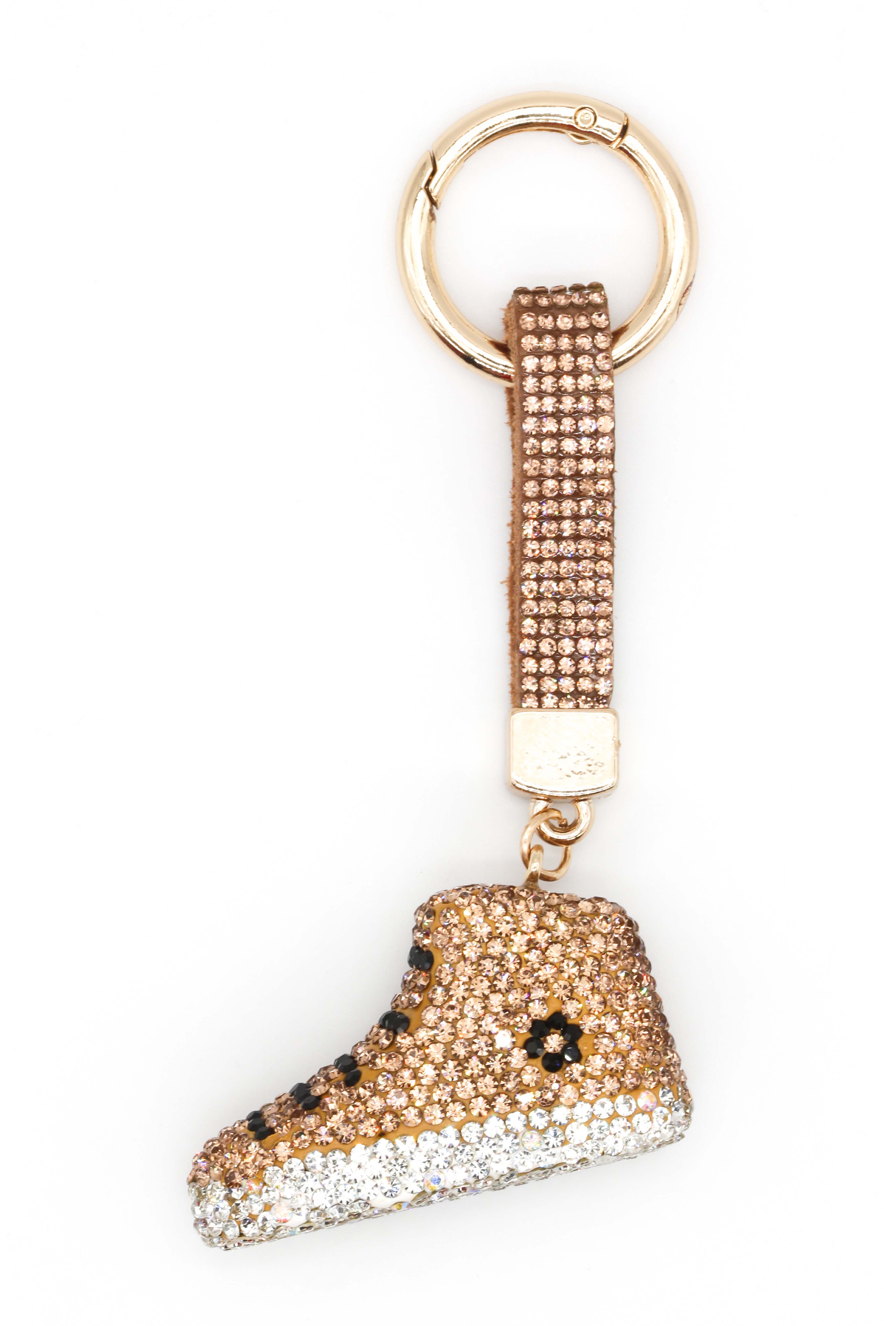 Taşlı Ayakkabı Anahtarlık - Gold