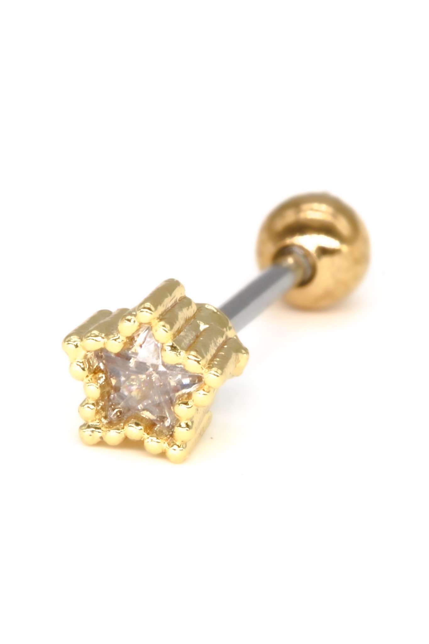 Zirkon Taşlı Tragus Küpe,Taşlı Yıldızlı