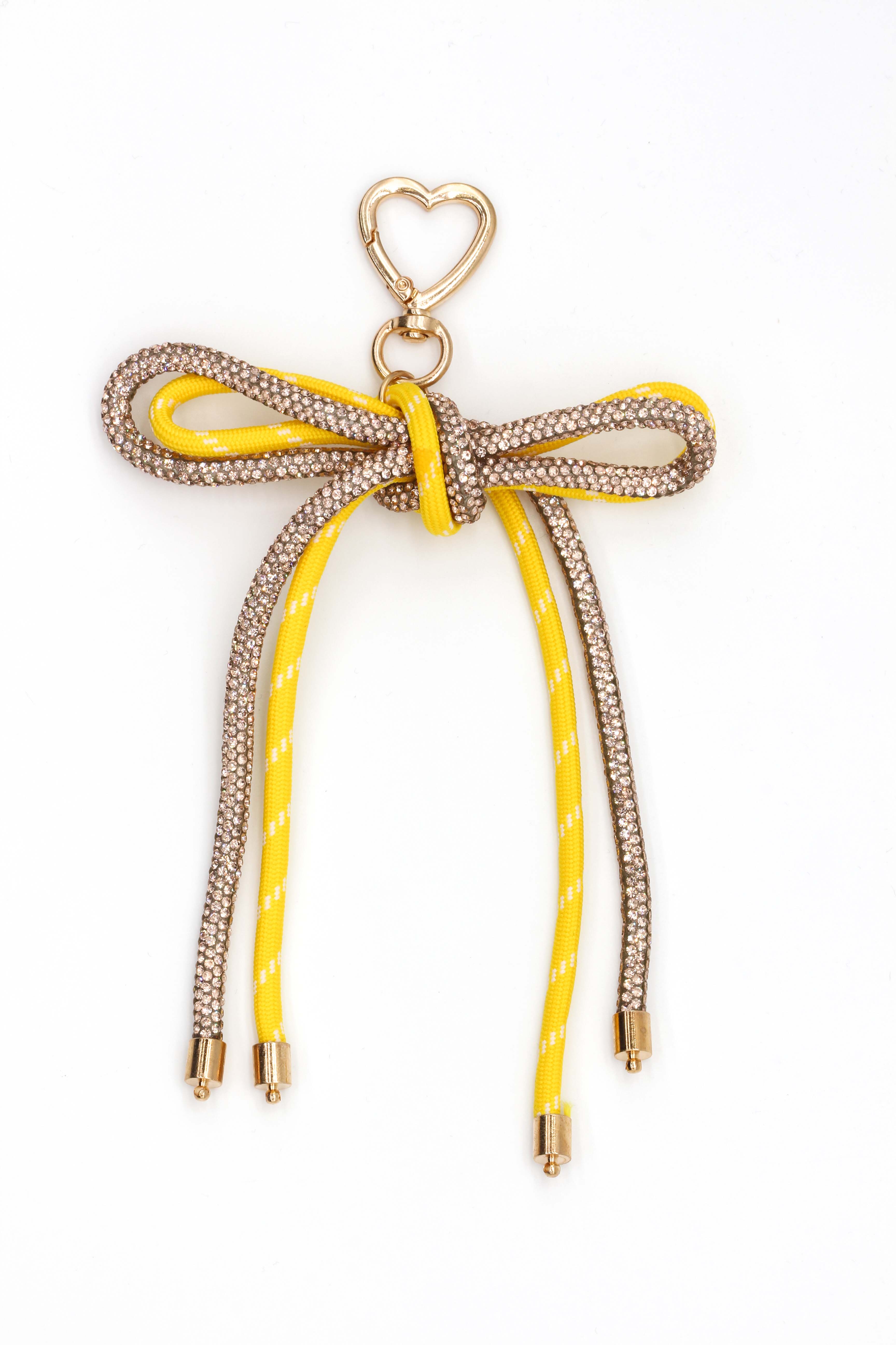 Taşlı İpli Fiyong Anahtarlık - Gold