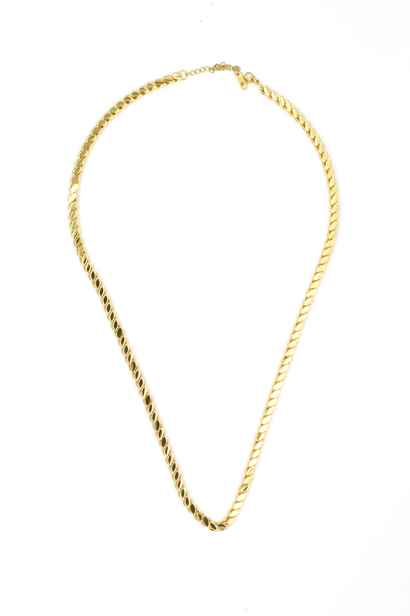 Çelik Arpa Zincir Kolye,60cm - Gold