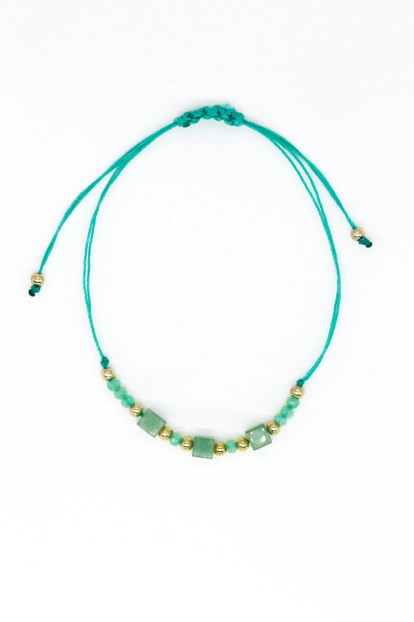 Makrome Turkuaz İpli Asansör 12li Set Bileklik,Boncuklu,Doğaltaş Küplü