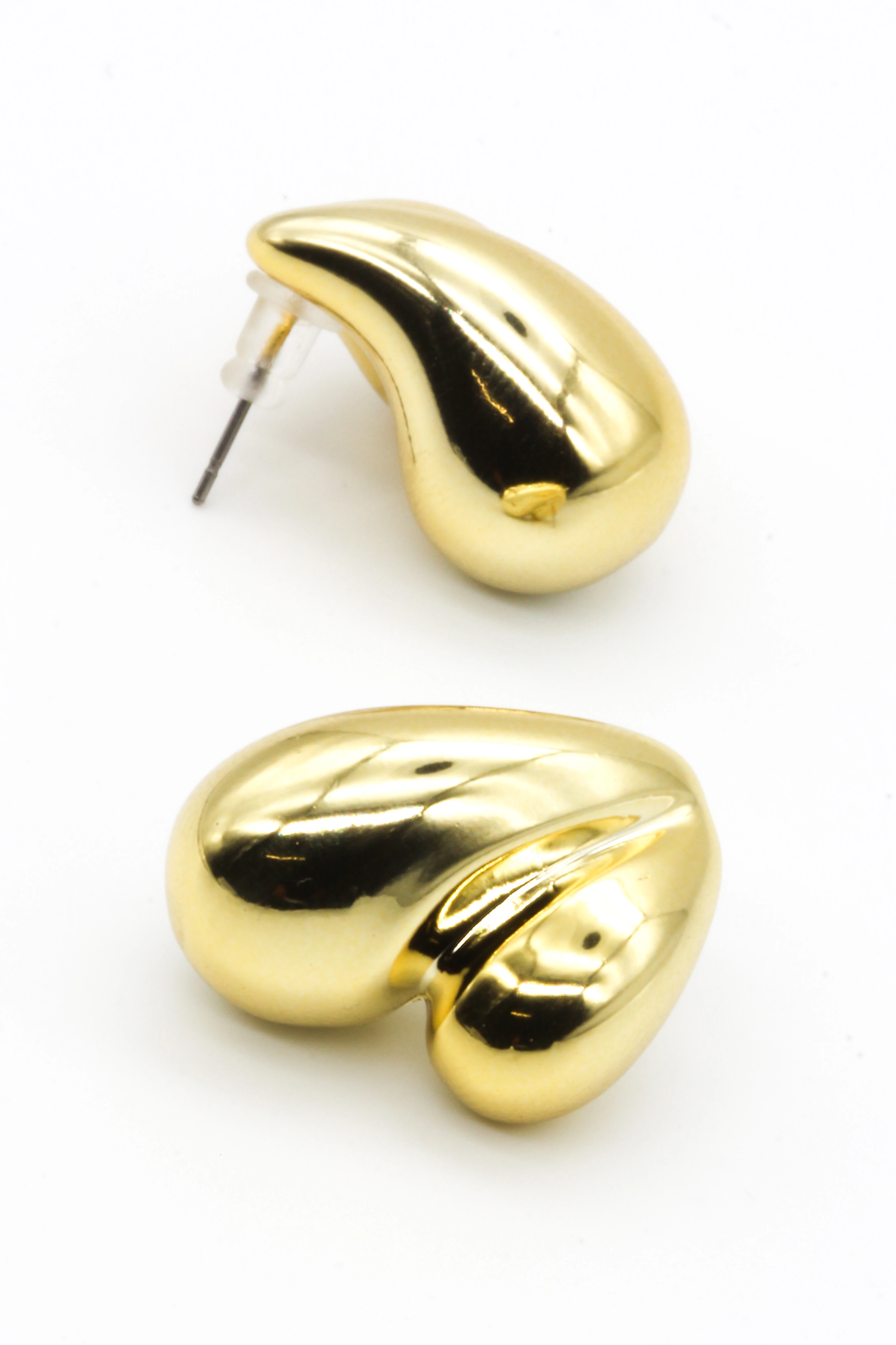 İkili Damla Model Çivi Küpe - Gold