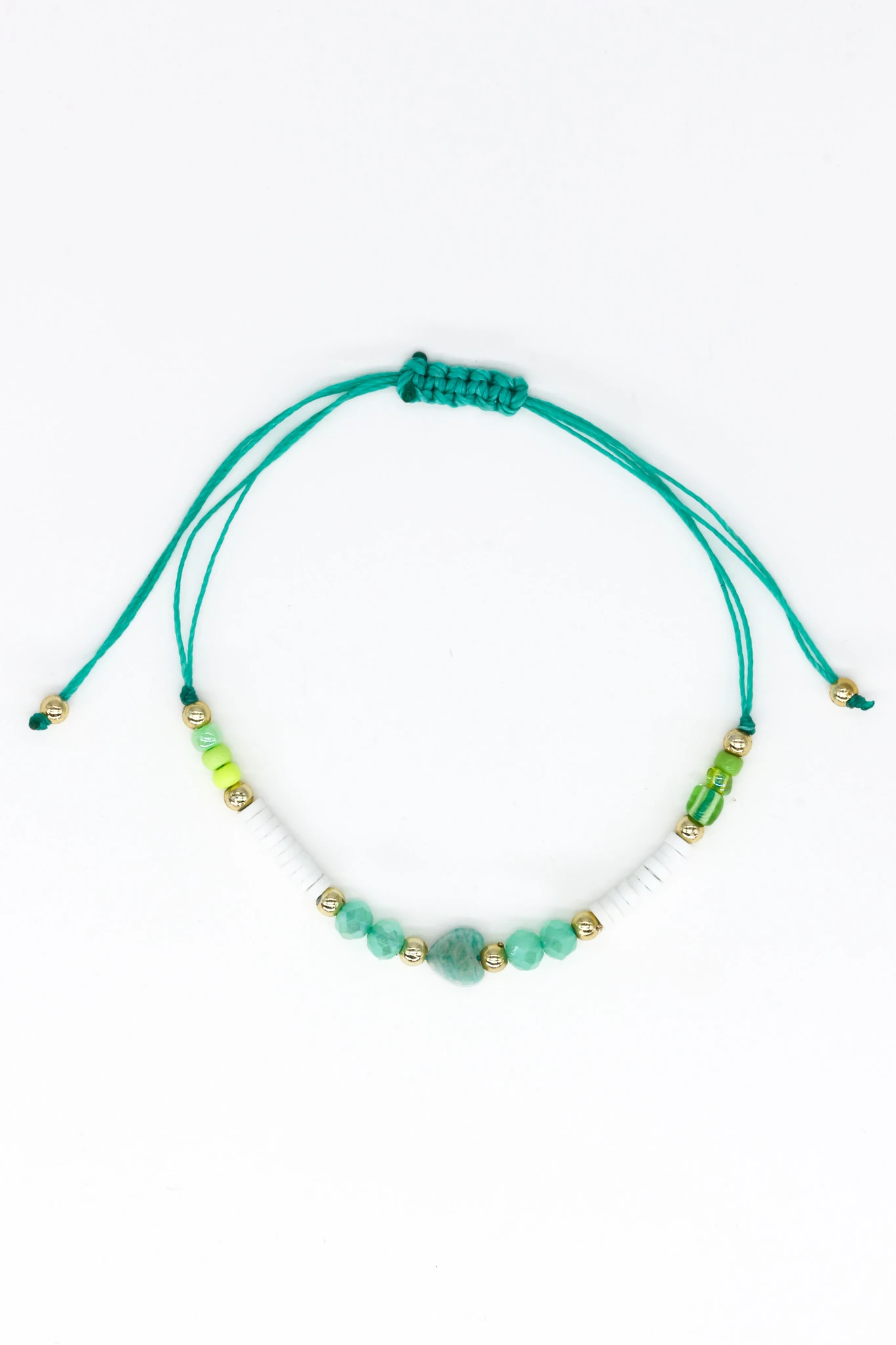 Makrome Turkuaz İpli Asansör 12li Set Bileklik,Boncuklu,Doğaltaş Kalpli
