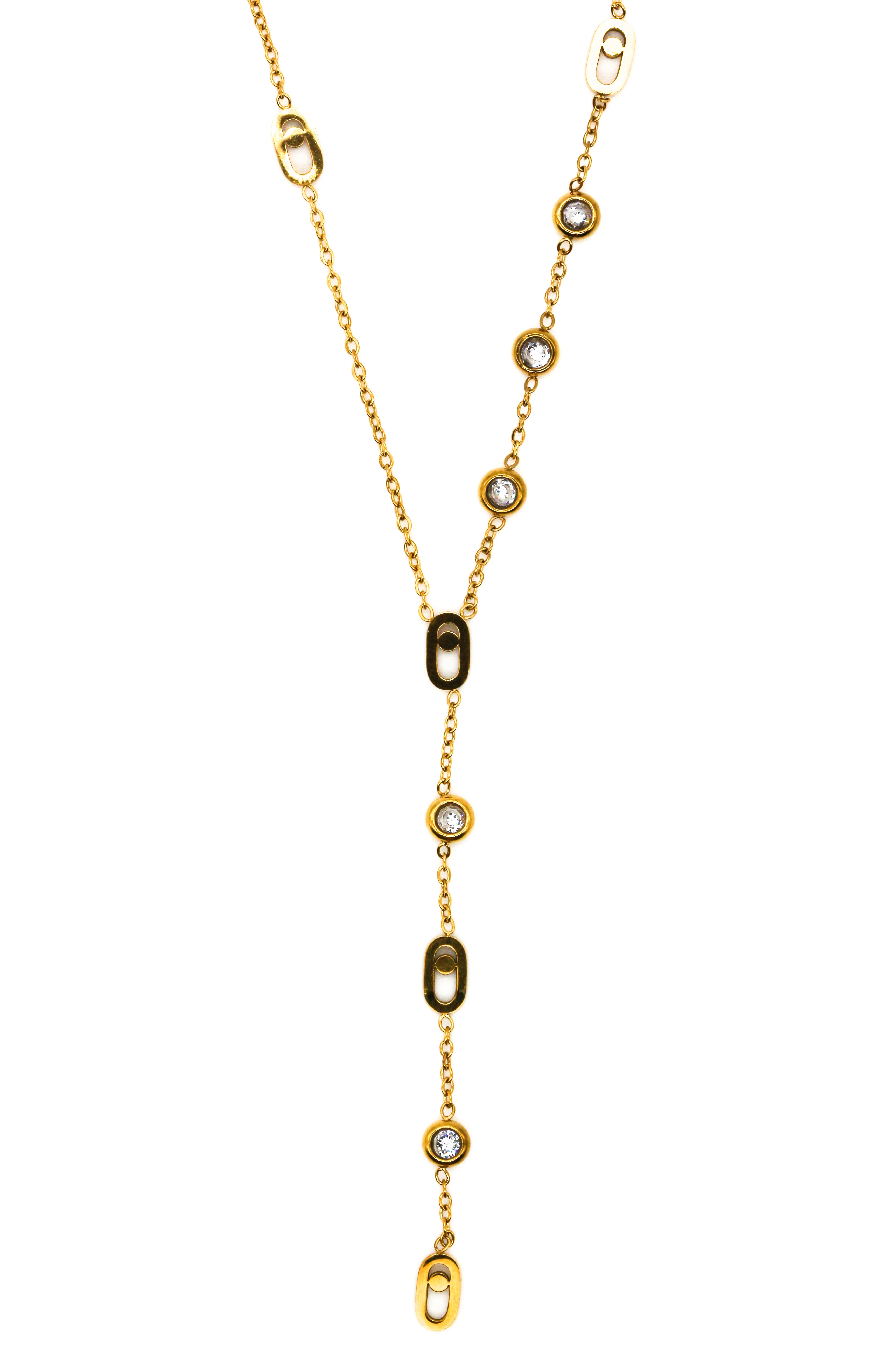 Çelik Y Kolye,Topcuklu Ataç Figürlü