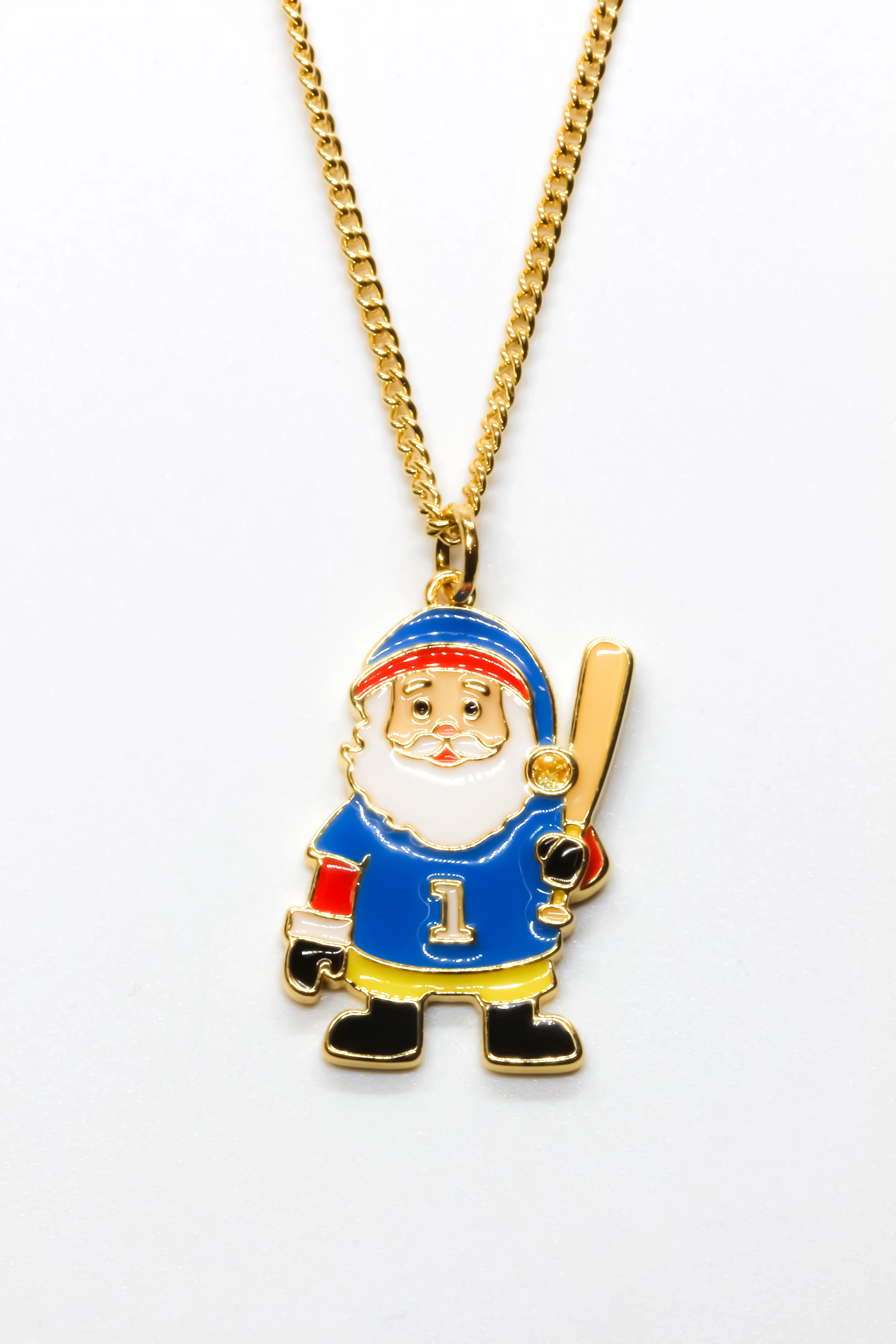 Yılbaşı Charm Kolye,Mineli Beyzbolcu Noel Baba Figürlü