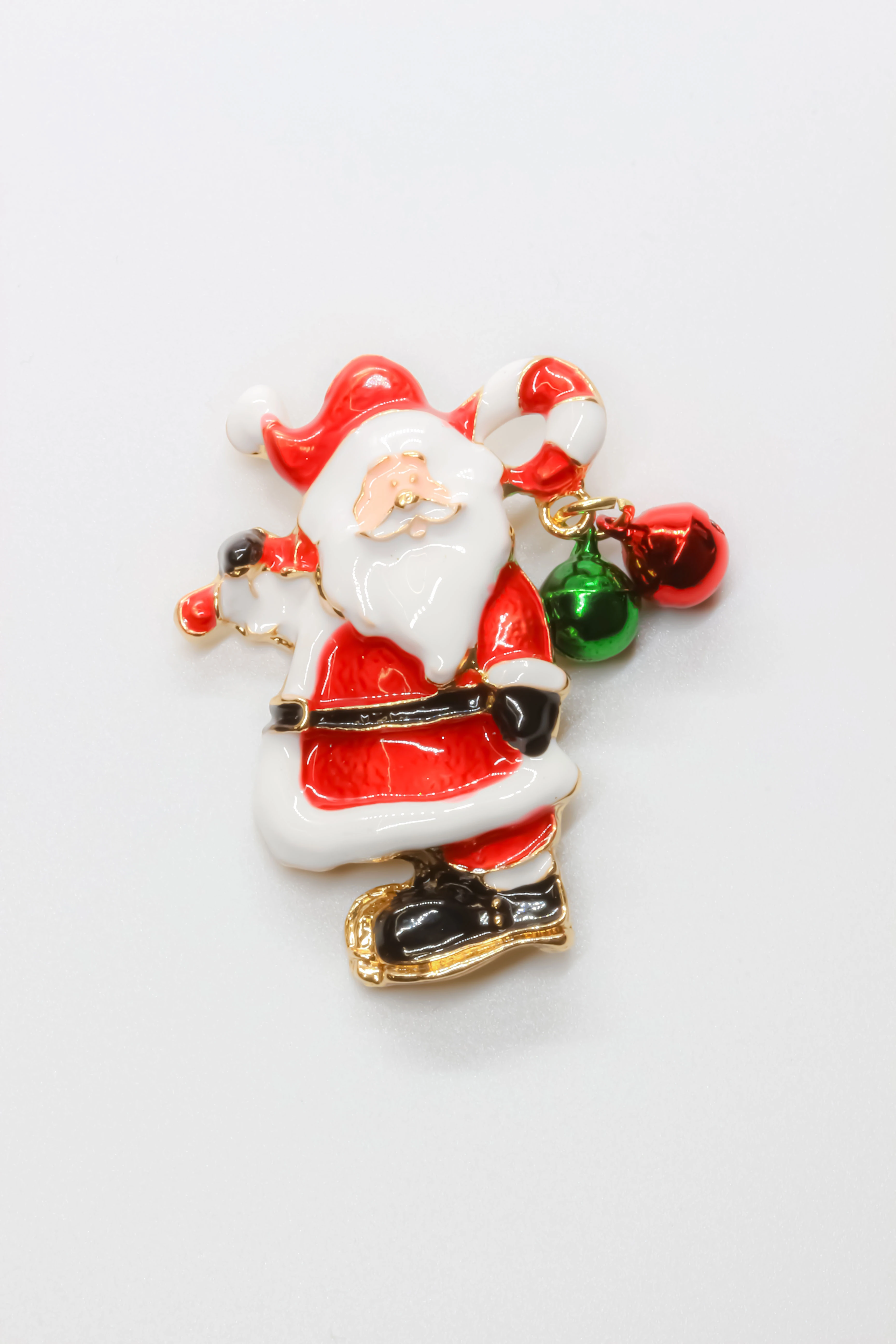 Yılbaşı Broş,Çıngıraklı Noel Baba Figürlü