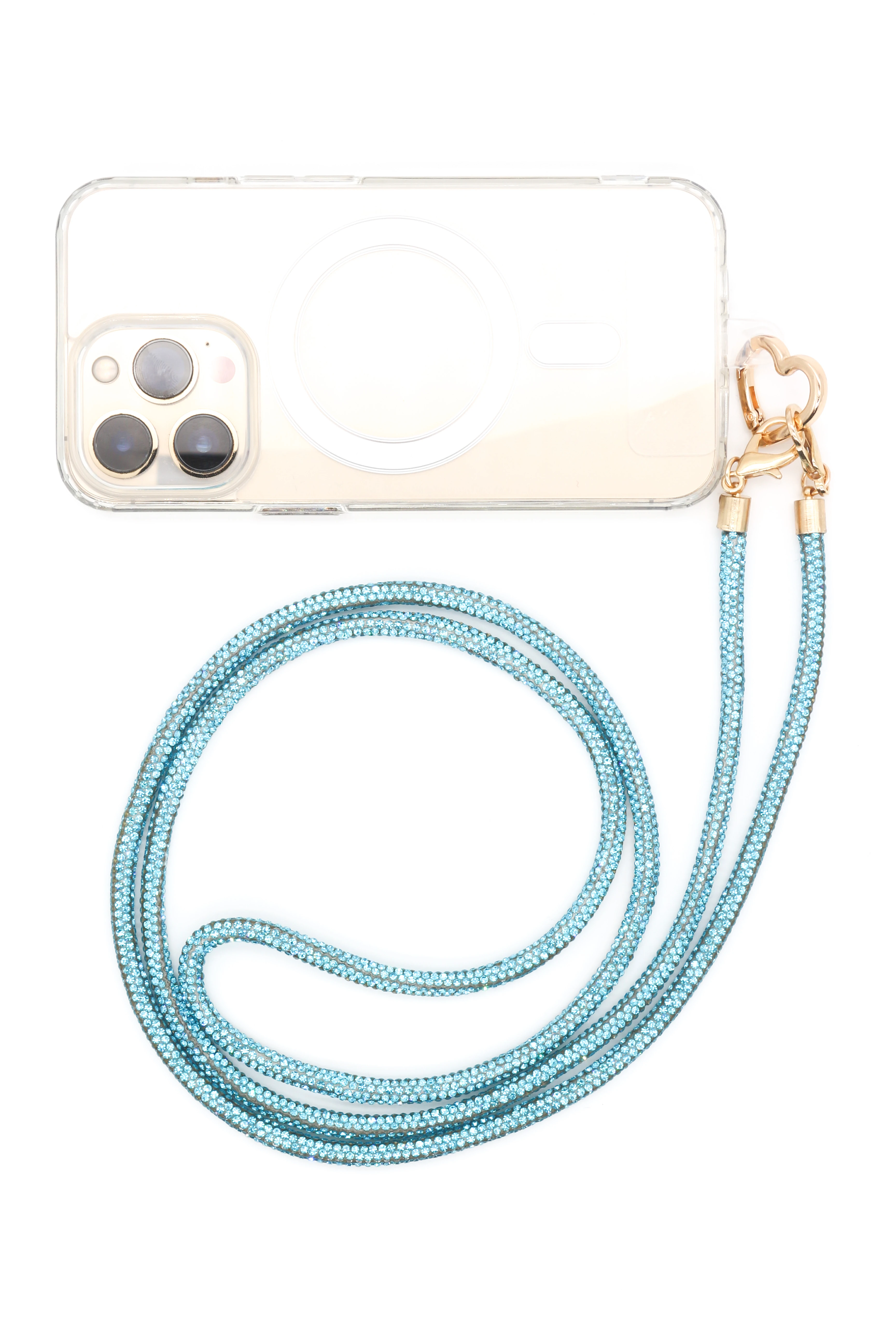 Taşlı Telefon Askısı - Turkuaz