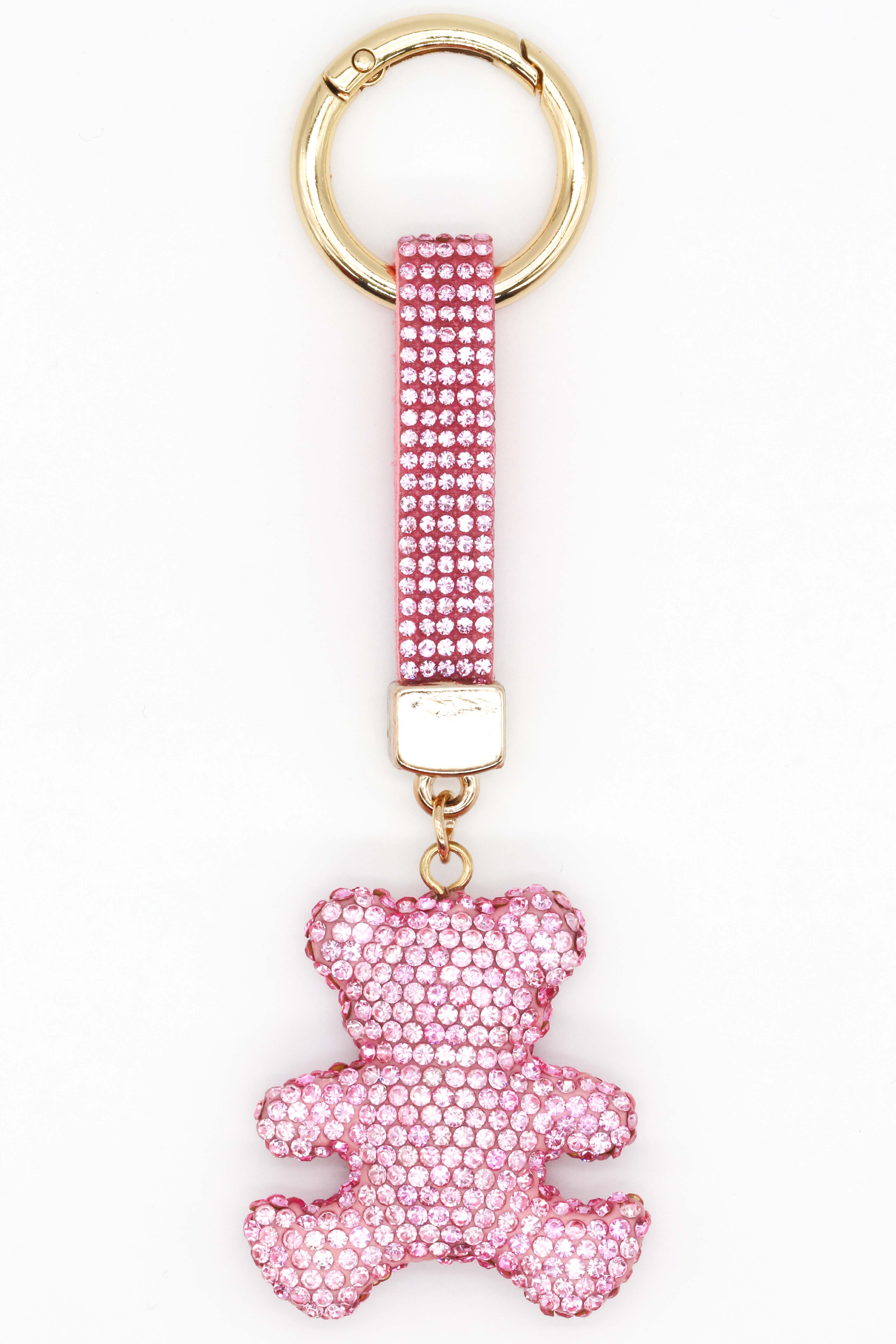 Taşlı Ayıcıklı Anahtarlık - Pembe