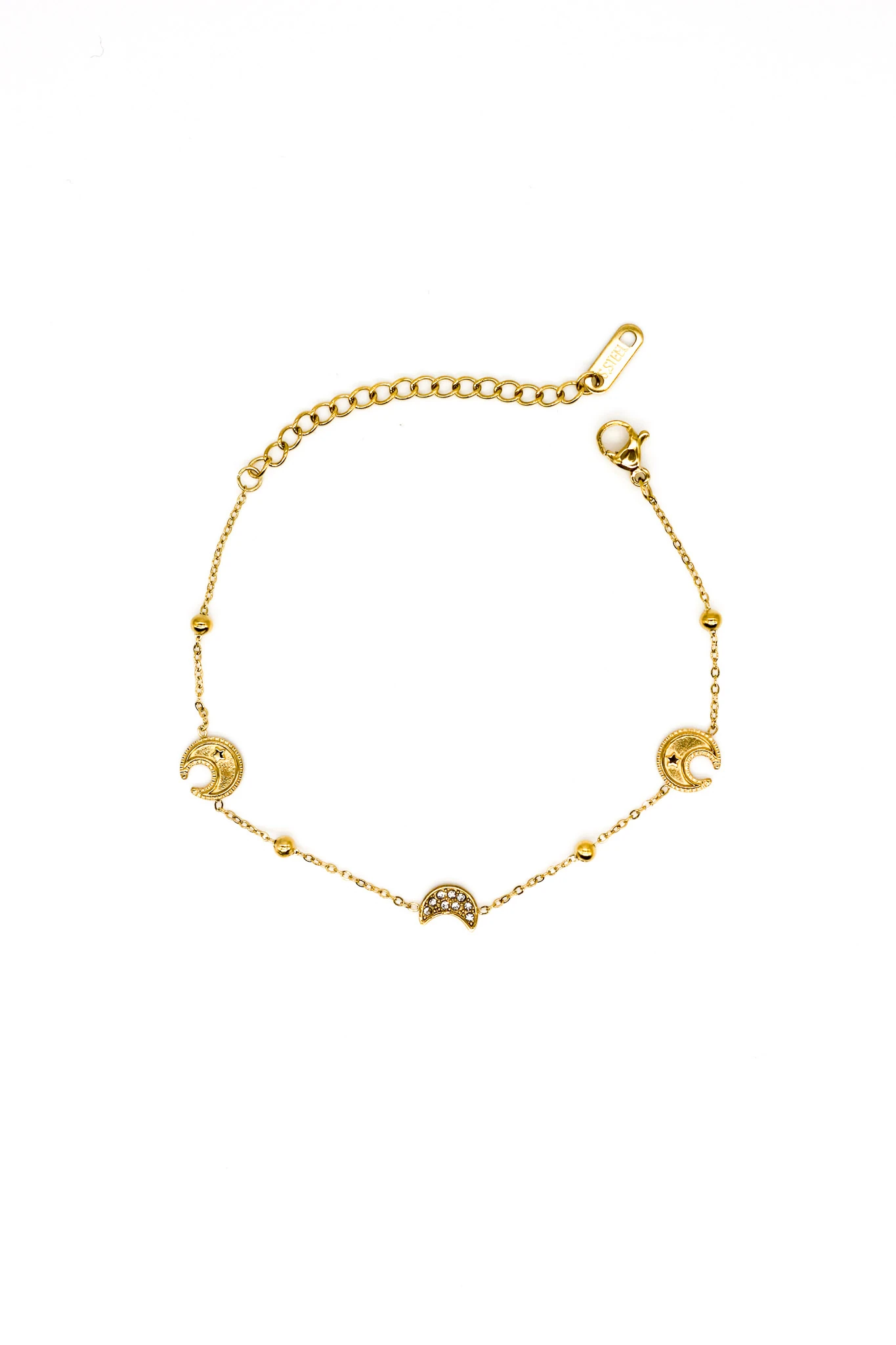 Çelik Üçlü Hilal,Topcuklu Zincir Bileklik