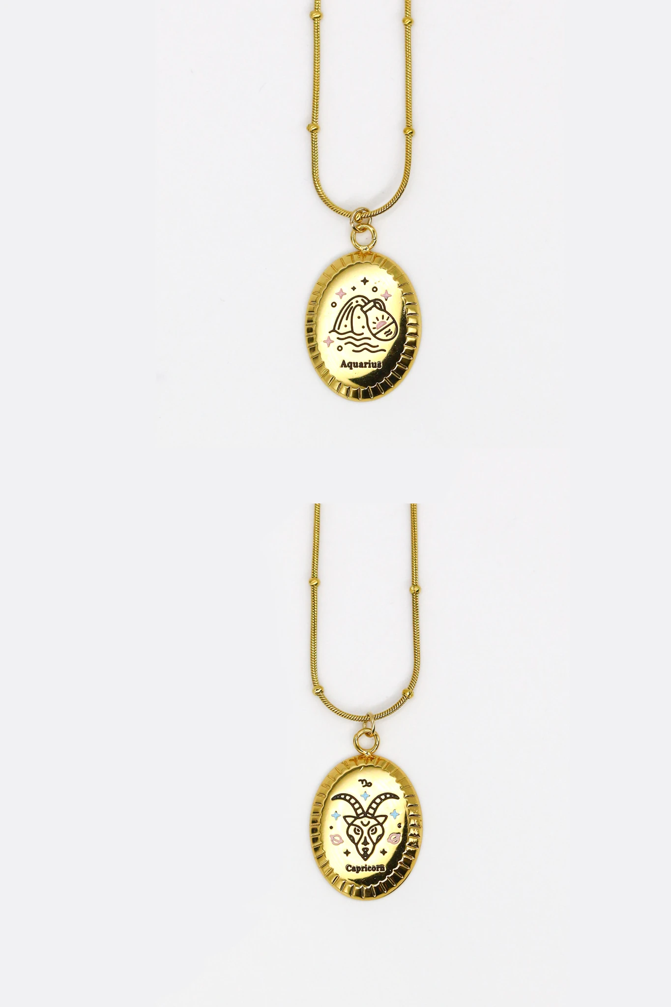 Çelik Sicim Zincirli Burç Kolye,12'li Paket