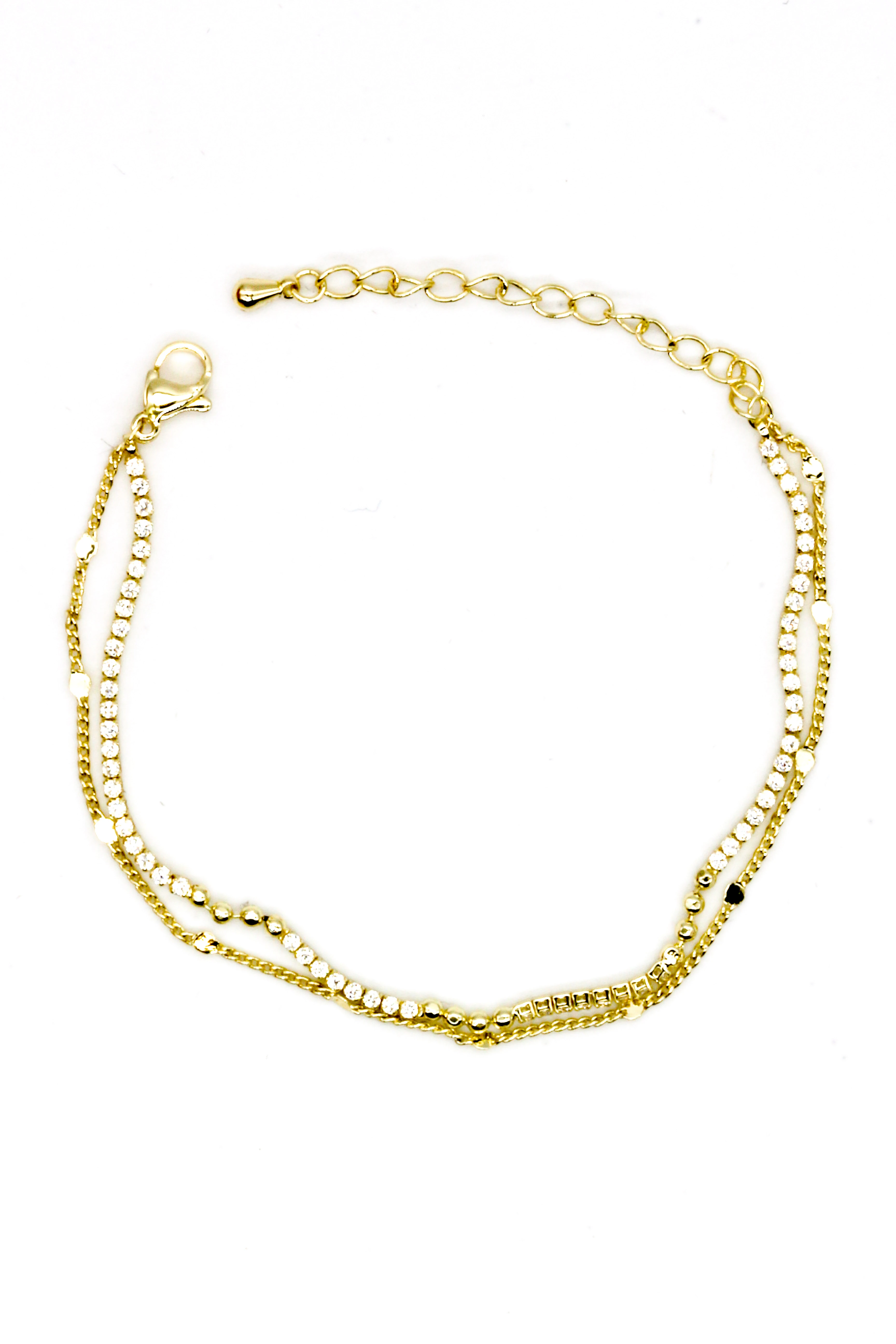 Zirkon Taşlı Düz Suyolu Kombin Bileklik