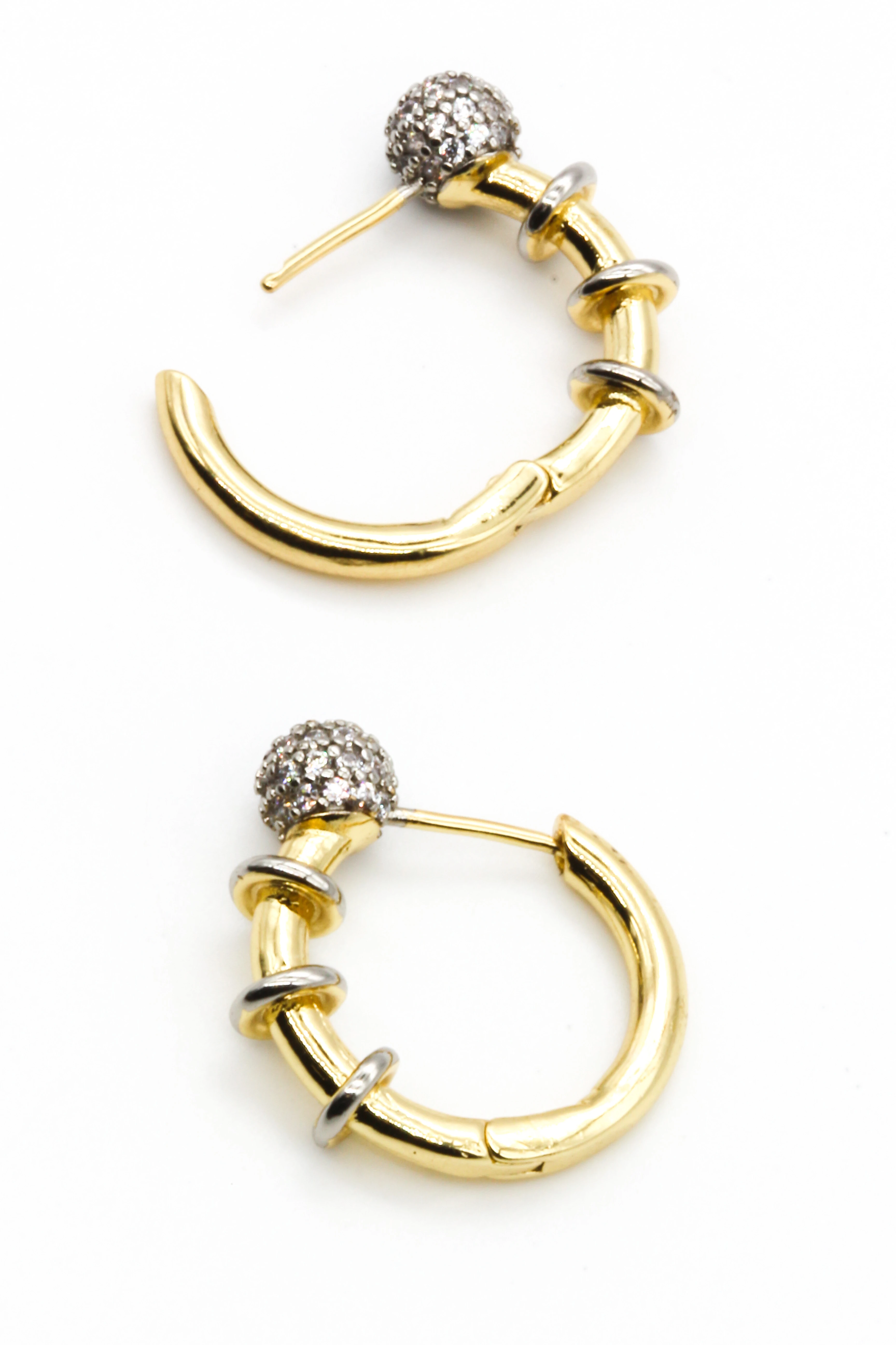 Zirkon Taş Topuzlu Halka Küpe