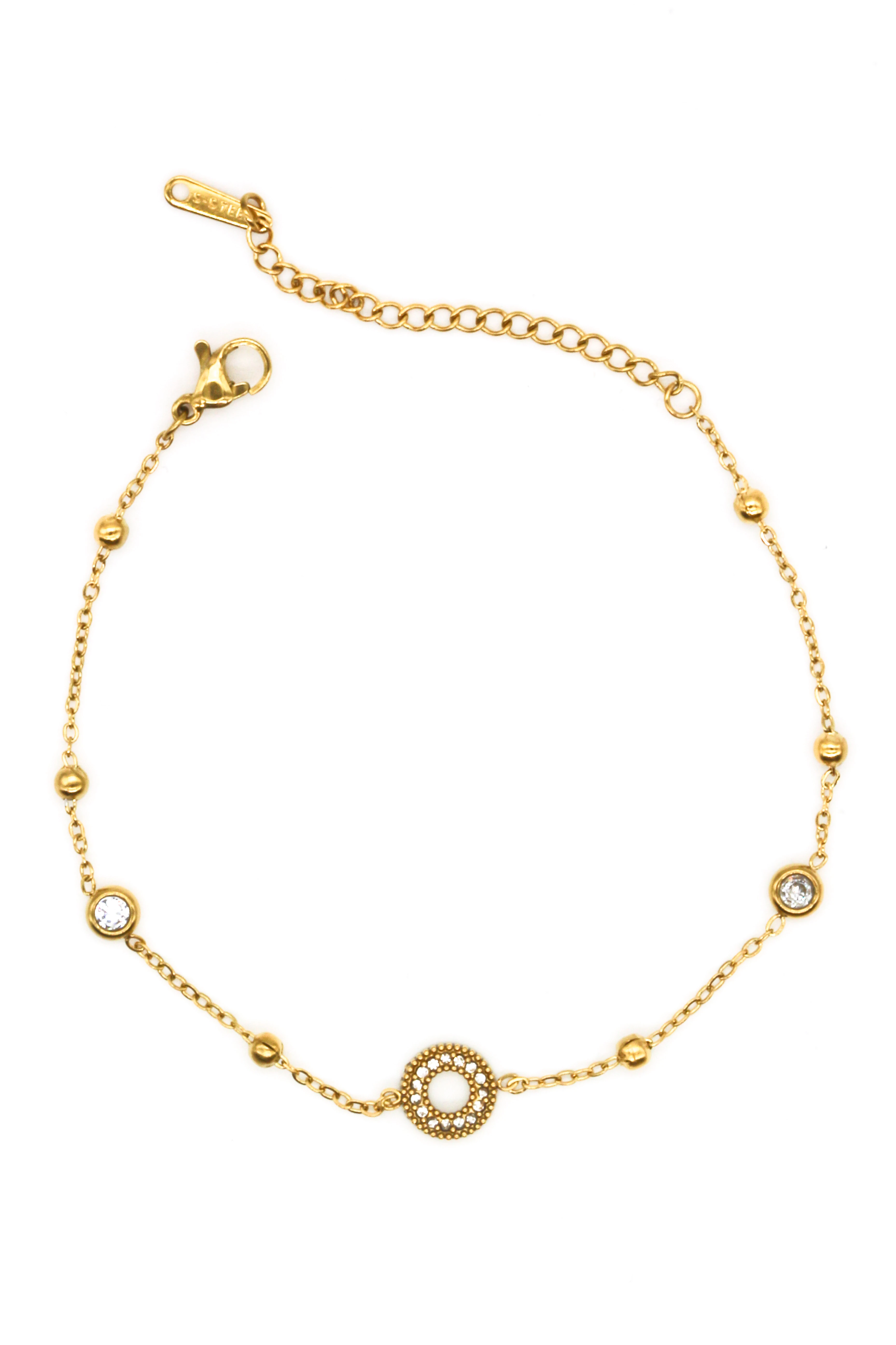 Çelik Zirkon Taşlı,Topcuklu Bileklik,Halka Model