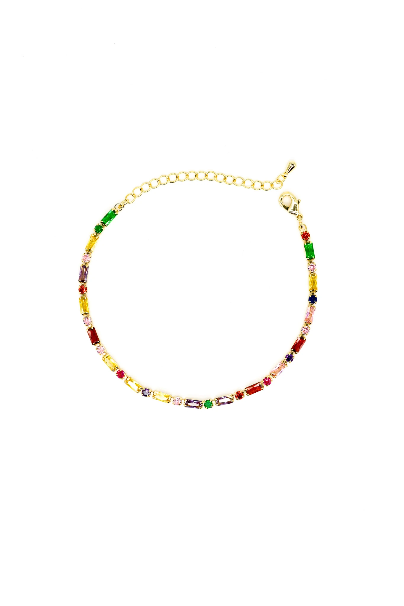 Renkli Baget,Kare Taşlı Suyolu Bileklik