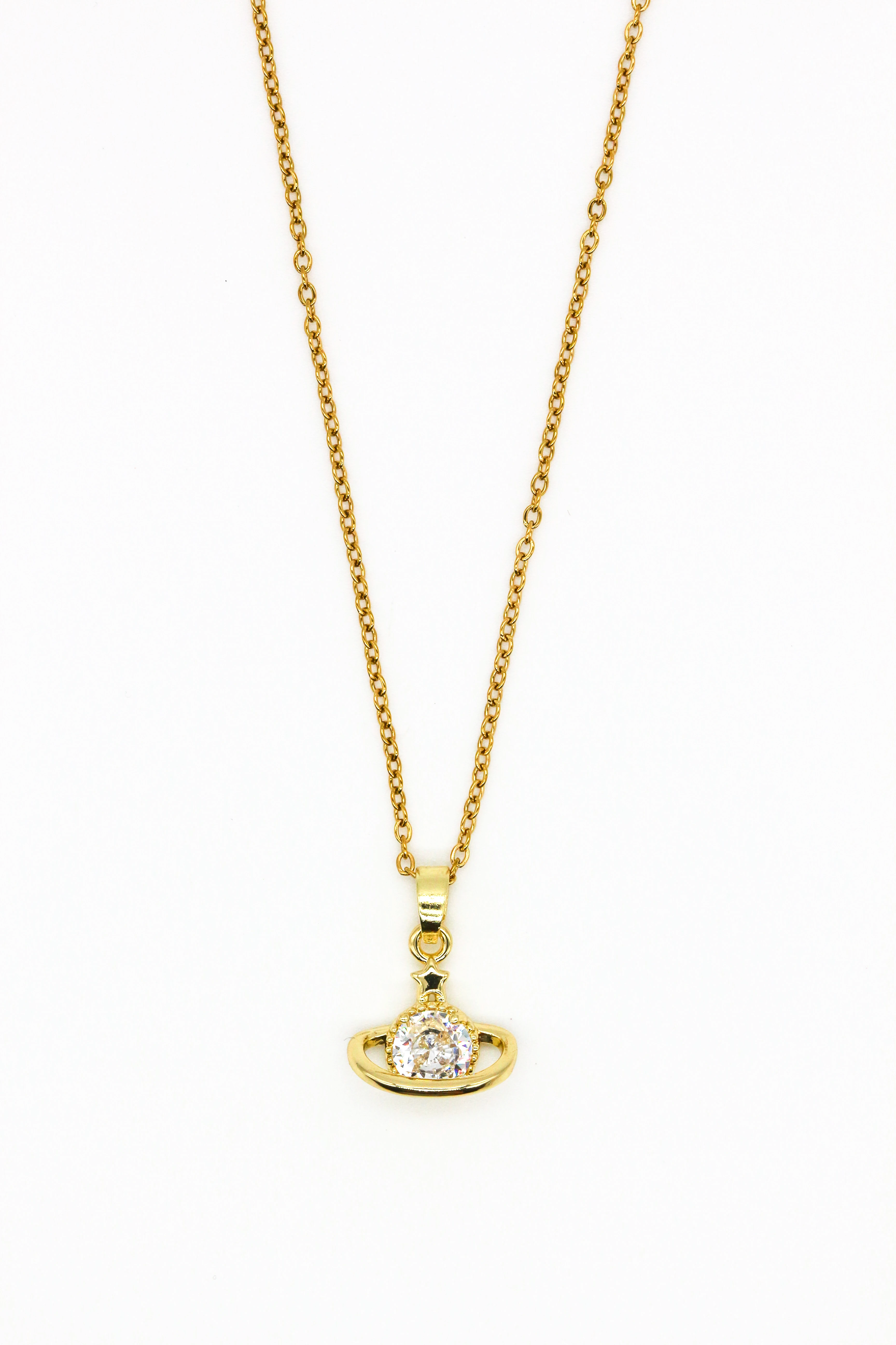 Zincir Kolye,Zirkon Tek Taş Halkalı