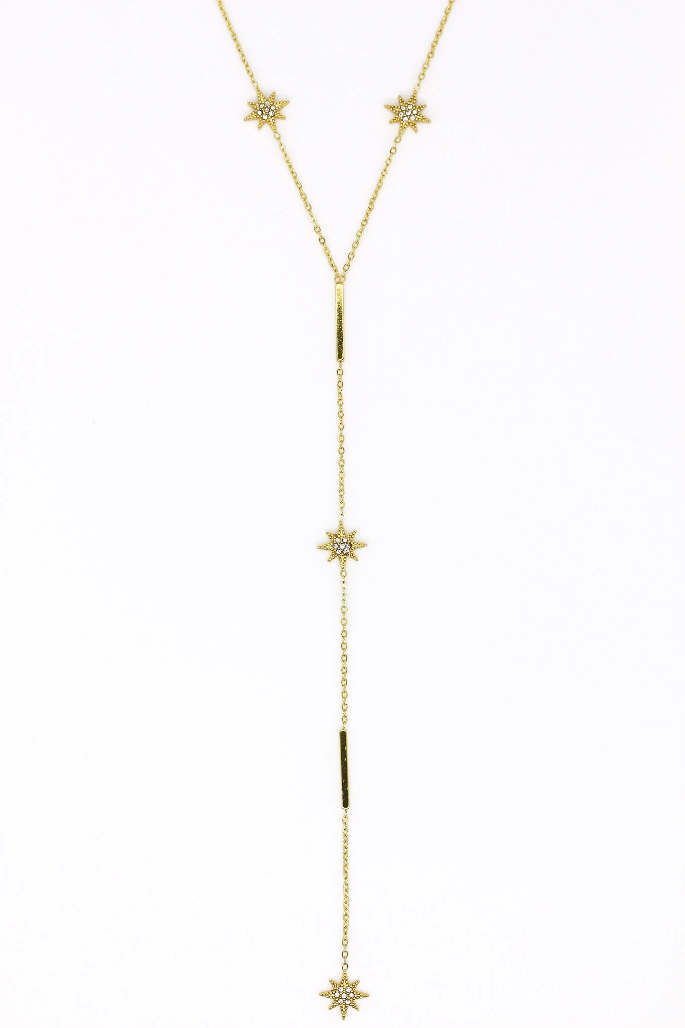 Çelik Kutup Yıldızlı Y Kolye