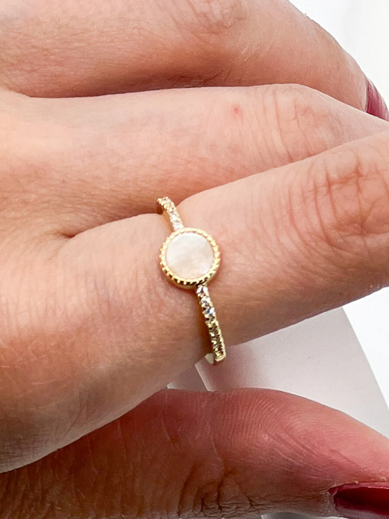 Zirkon Taşlı Ayarlanabilir Yüzük,Oval Mineli,