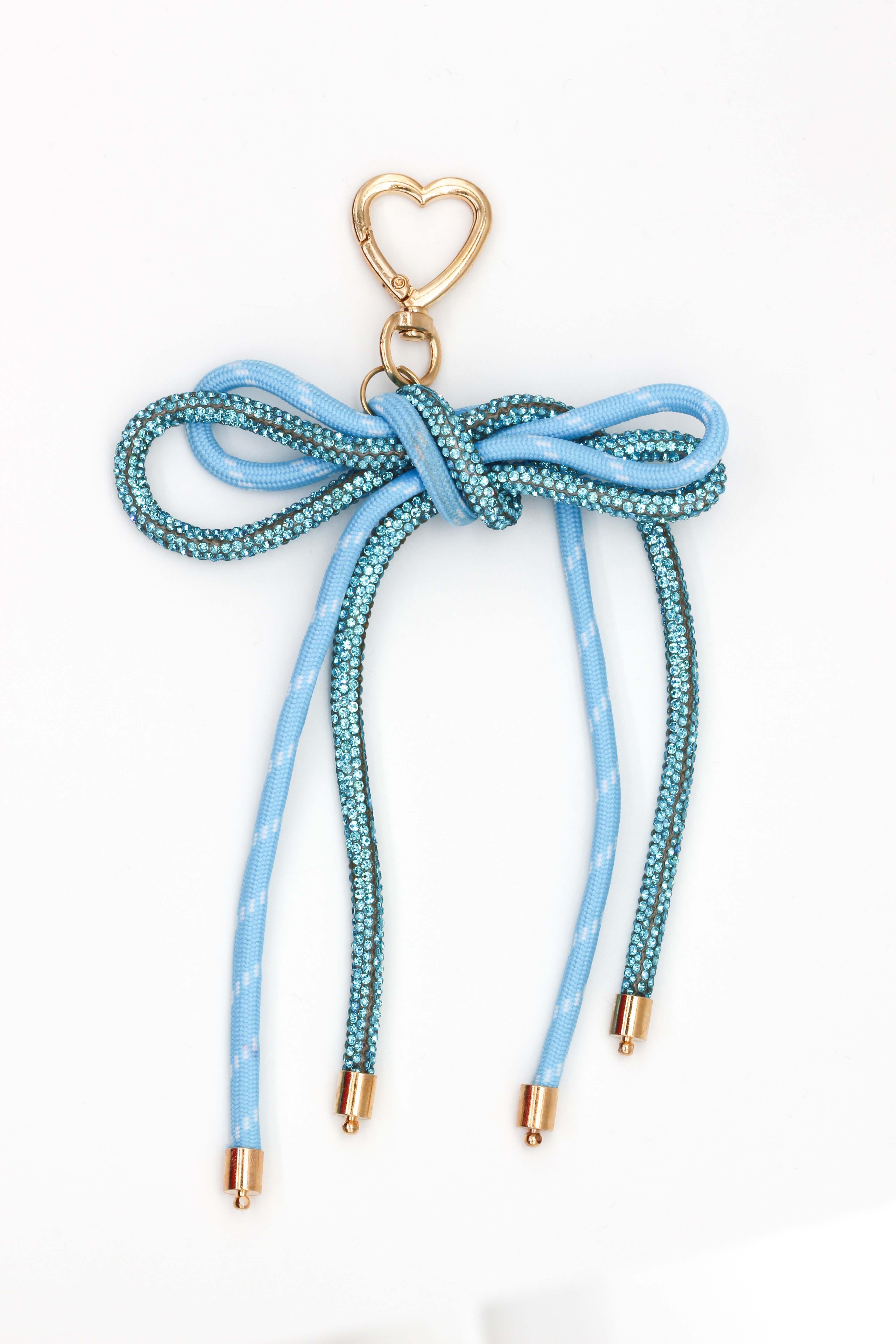 Taşlı İpli Fiyong Anahtarlık - Turkuaz