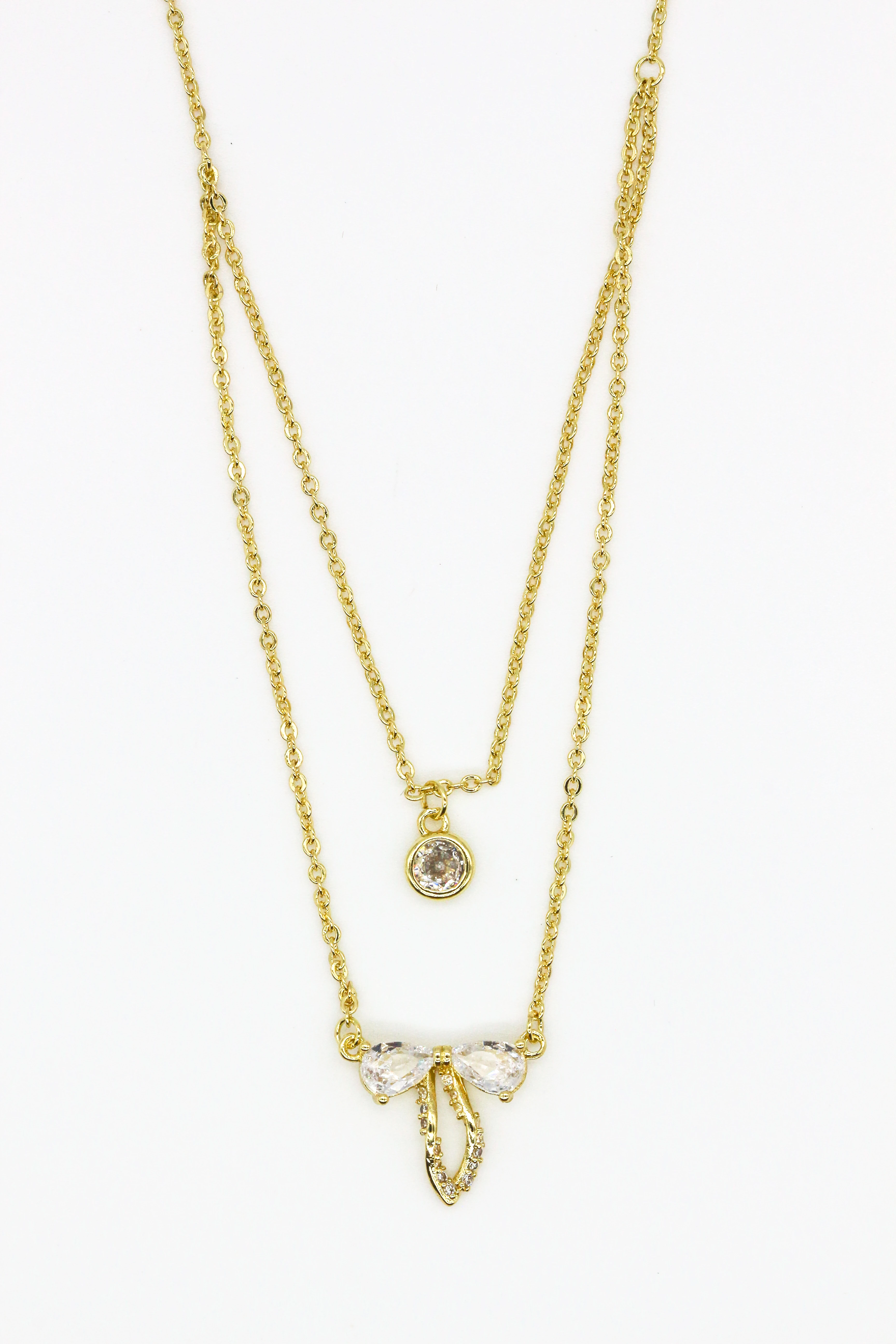 Zirkon Taşlı Kombin Kolye,Fiyonglu