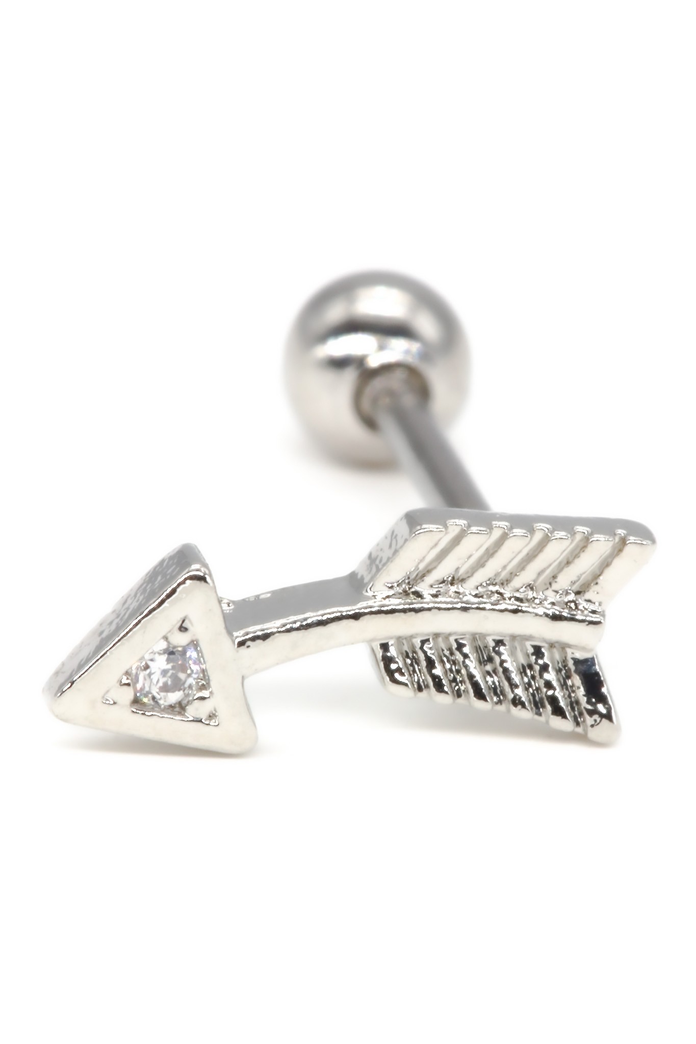 Zirkon Taşlı Tragus Küpe,Ok Figürlü