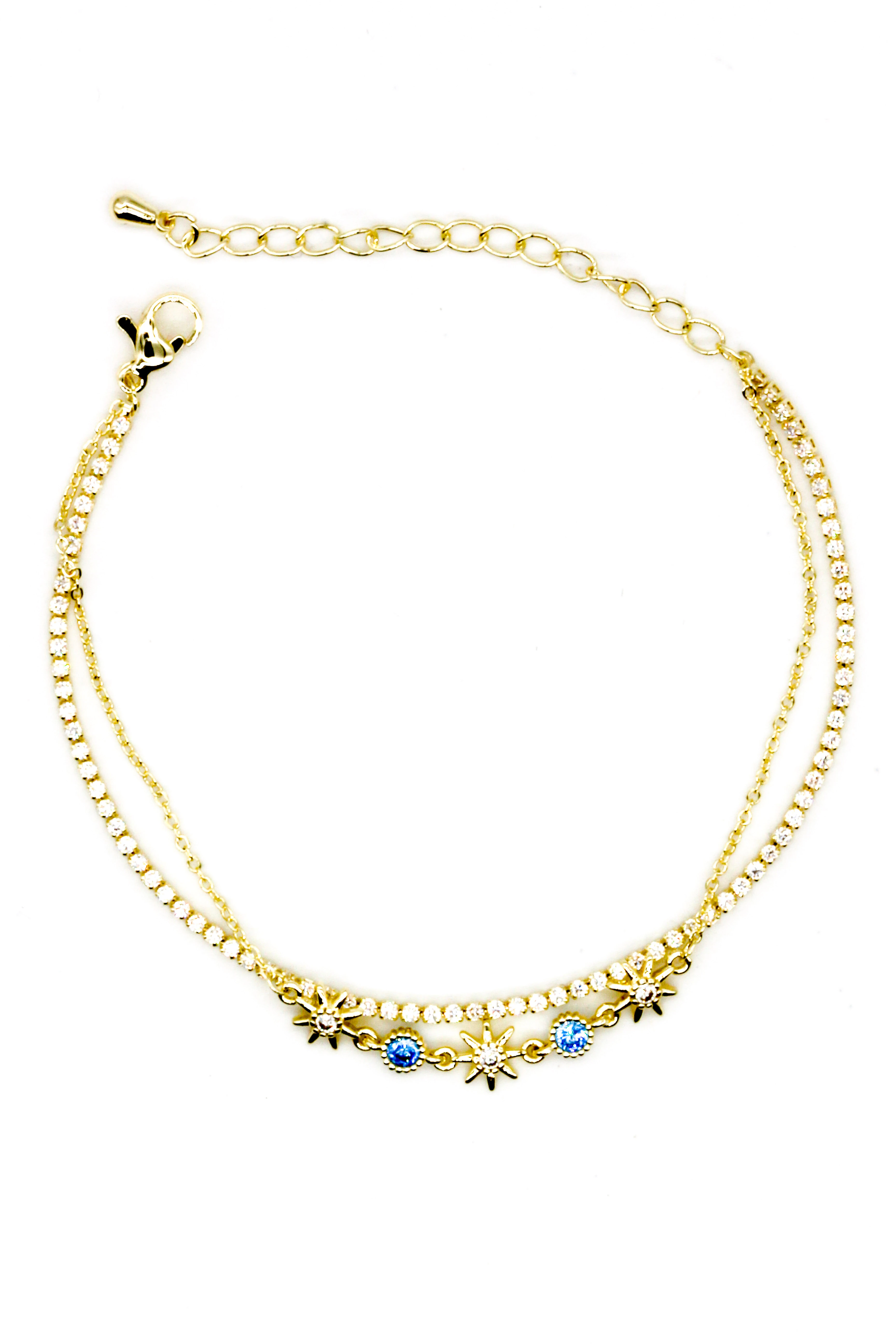 Zirkon Taşlı Suyolu Kombin Bileklik,Üçlü Kutup Yıldızlı