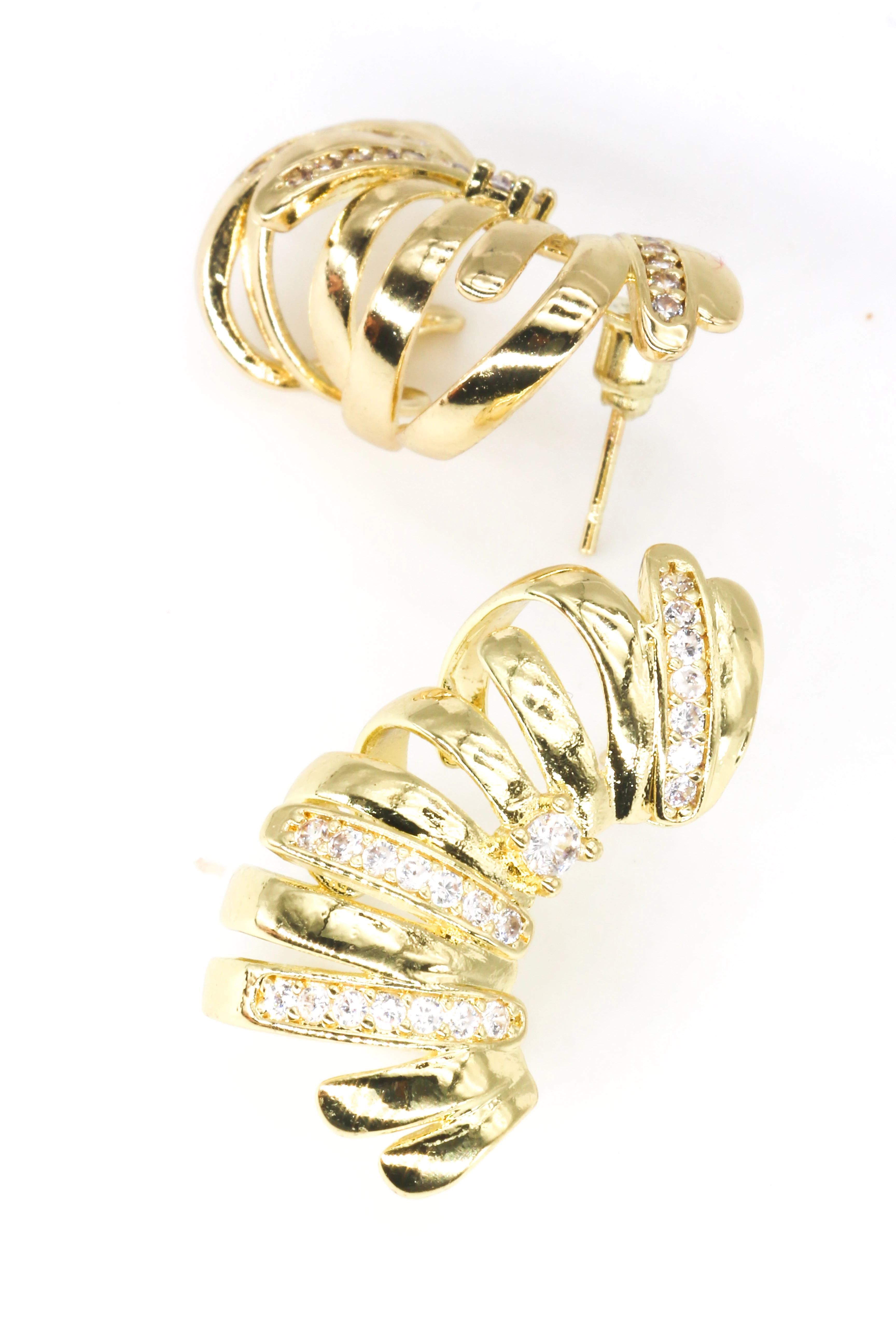 Zirkon Taşlı Yay Model Çivi Küpe