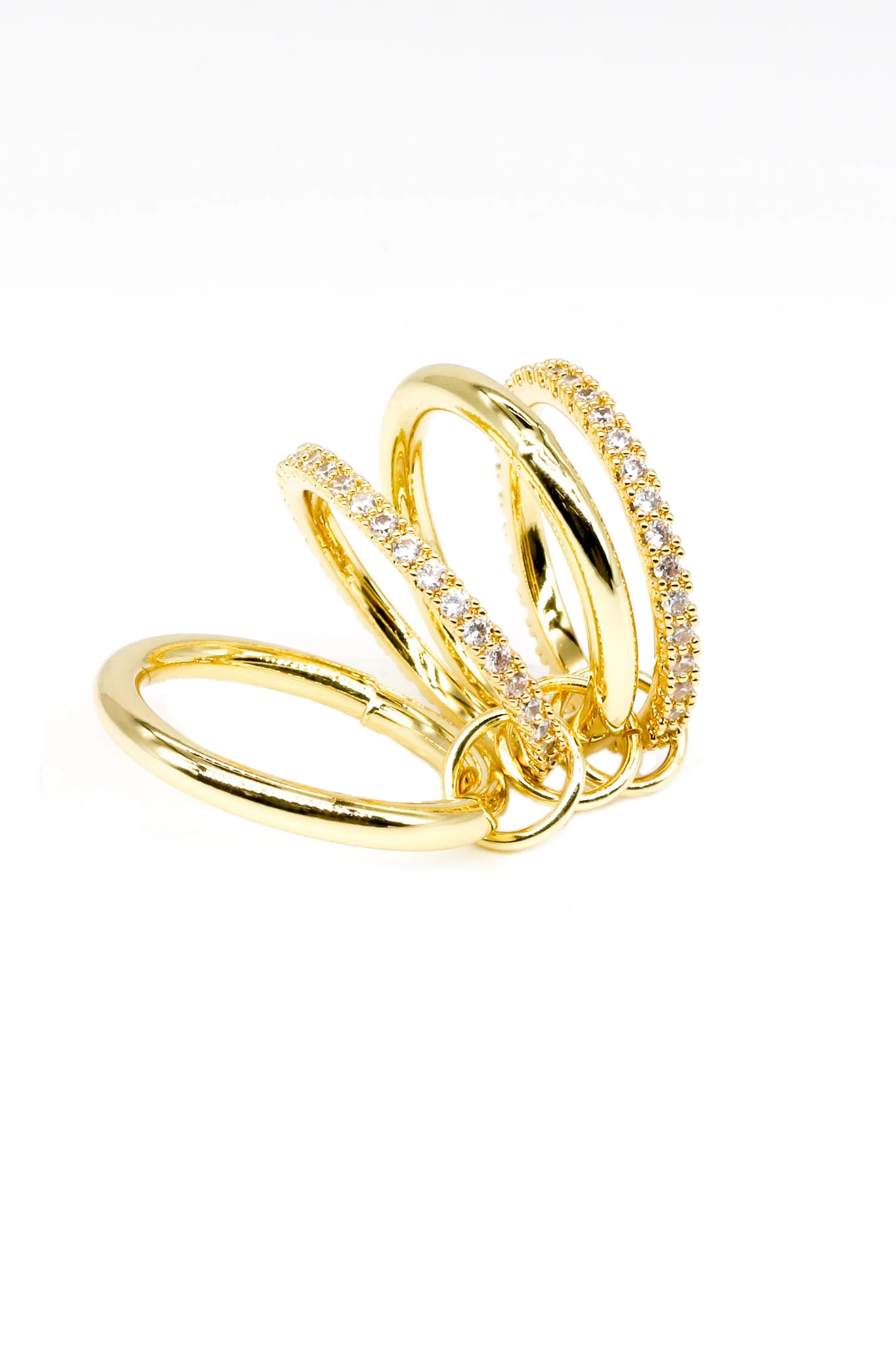 Dörtlü Bağlı Halka Yüzük,Zirkon Taşlı