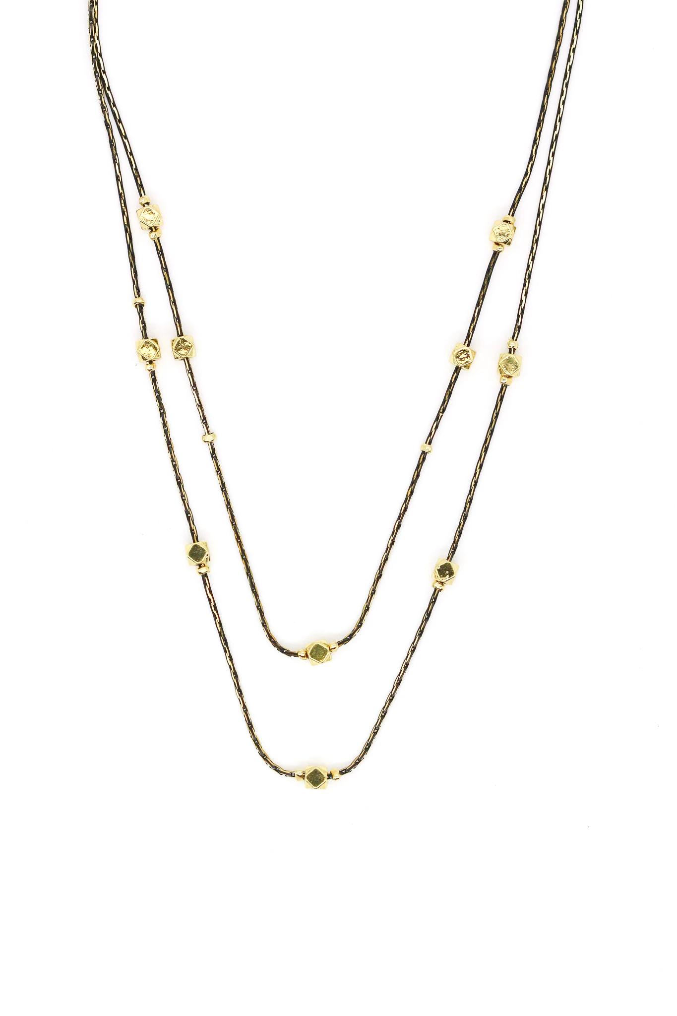 Çelik Küplü İkili Kombin Siyah Zincirli Kolye