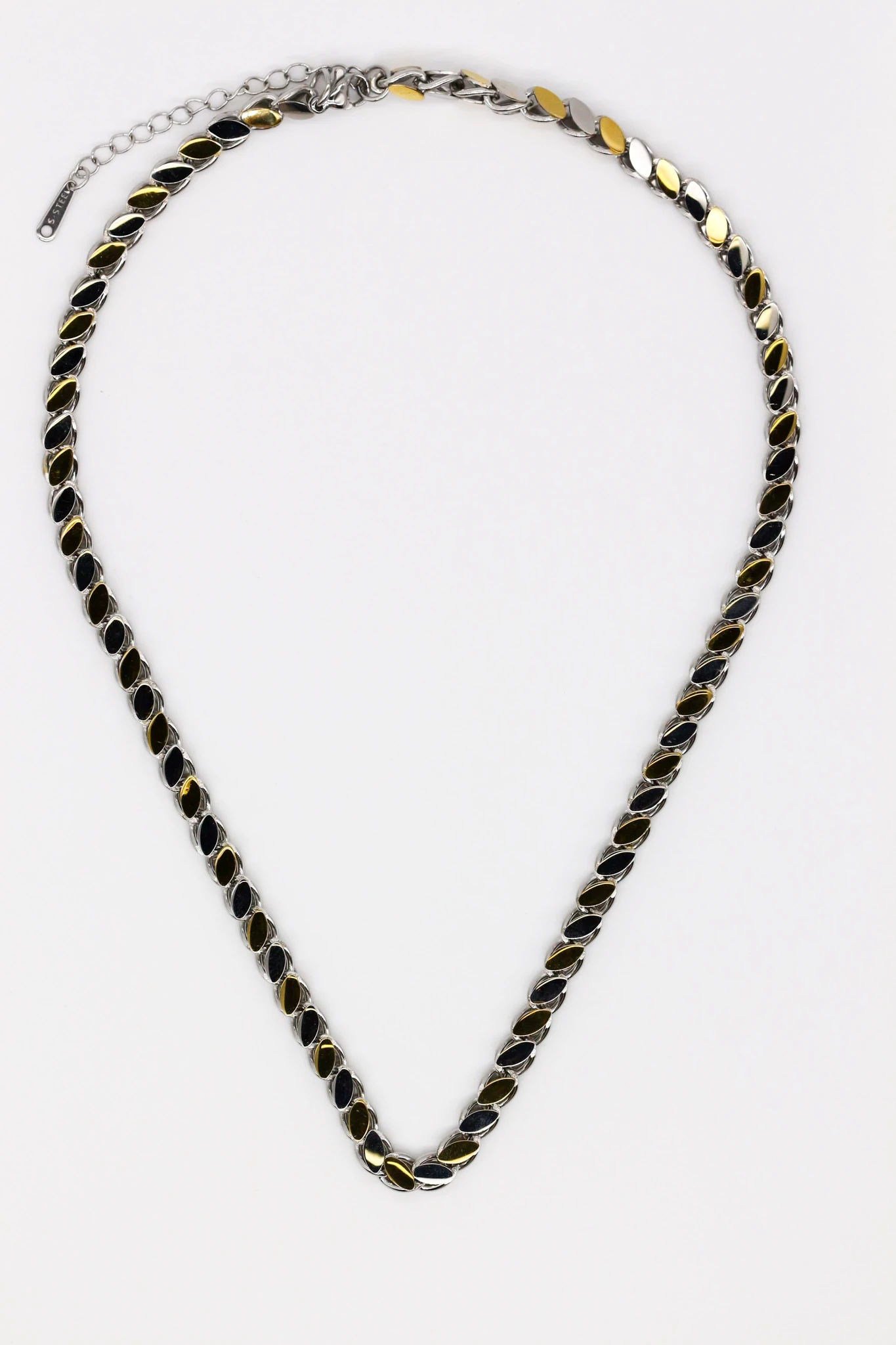 Çelik Arpa Zincir Kolye,45cm - Mix