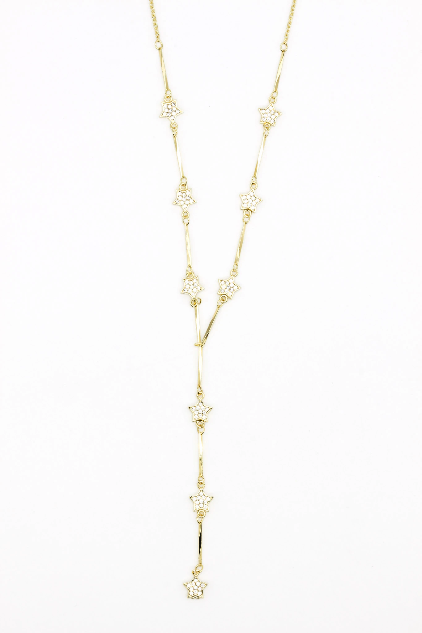 Çelik Taşlı Yıldızlı, Çubuk Zincirli Y Kolye