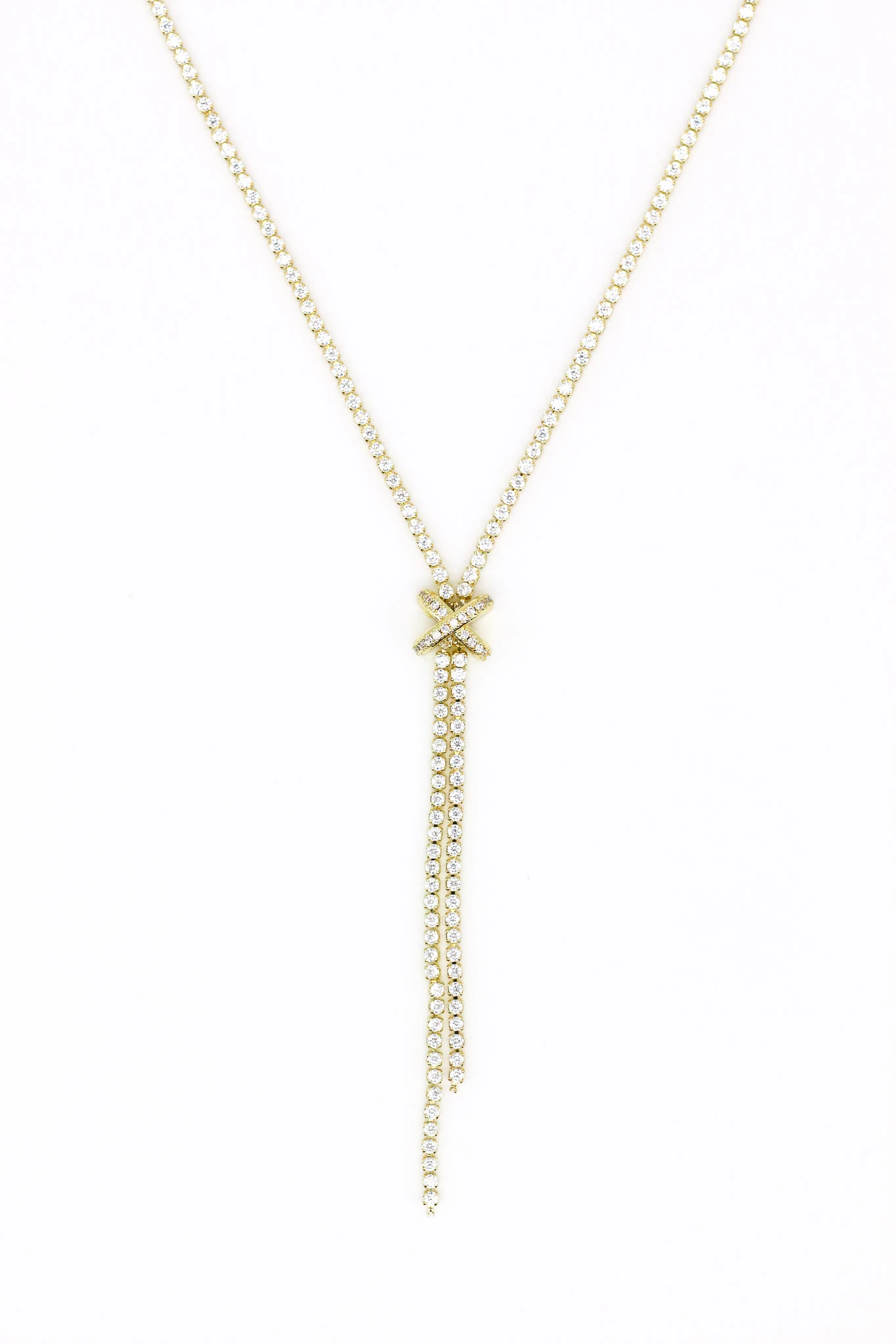 Çelik Yuvarlak Taşlı,Düğümlü,Sarkık Suyolu Kolye