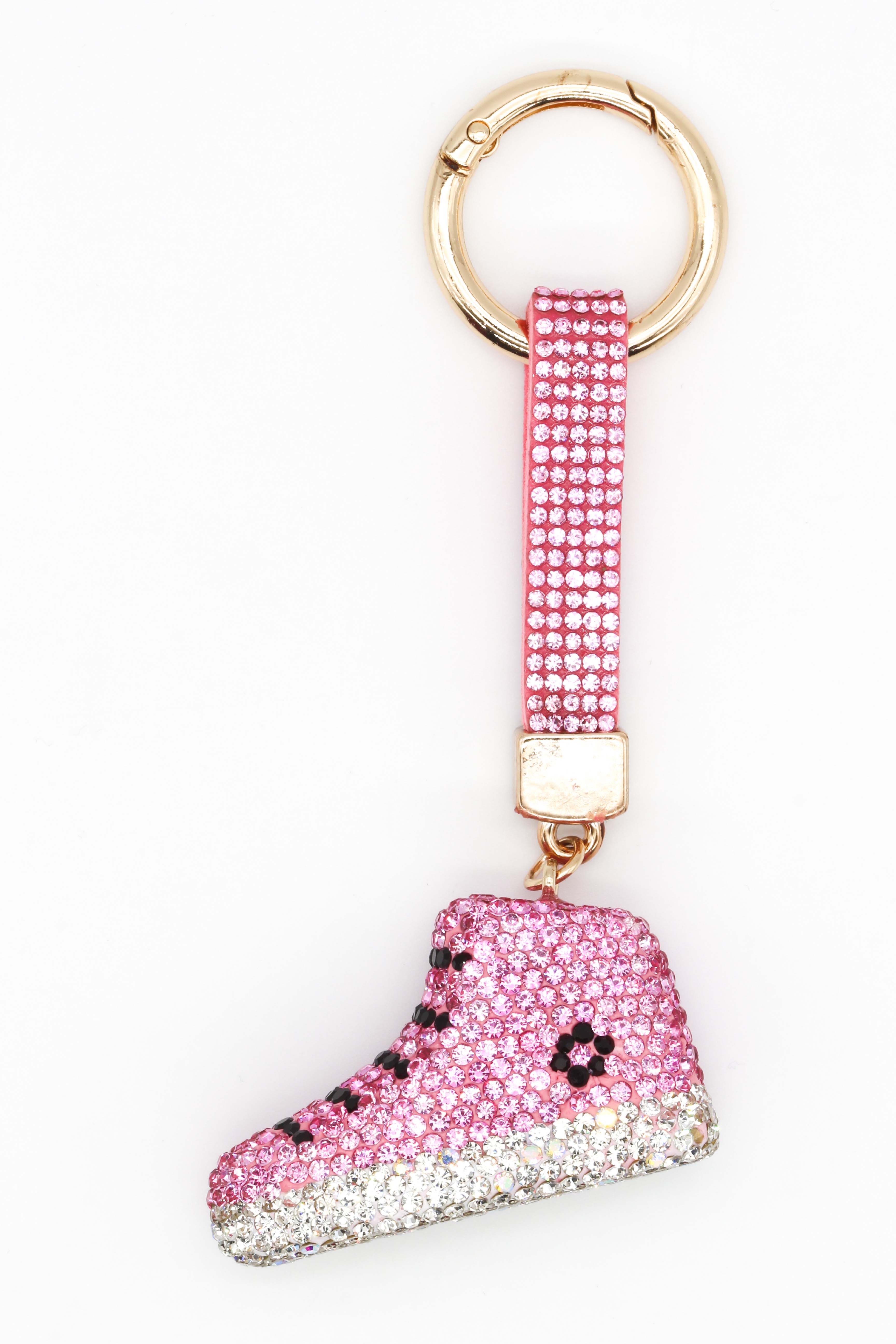 Taşlı Ayakkabı Anahtarlık - Pembe