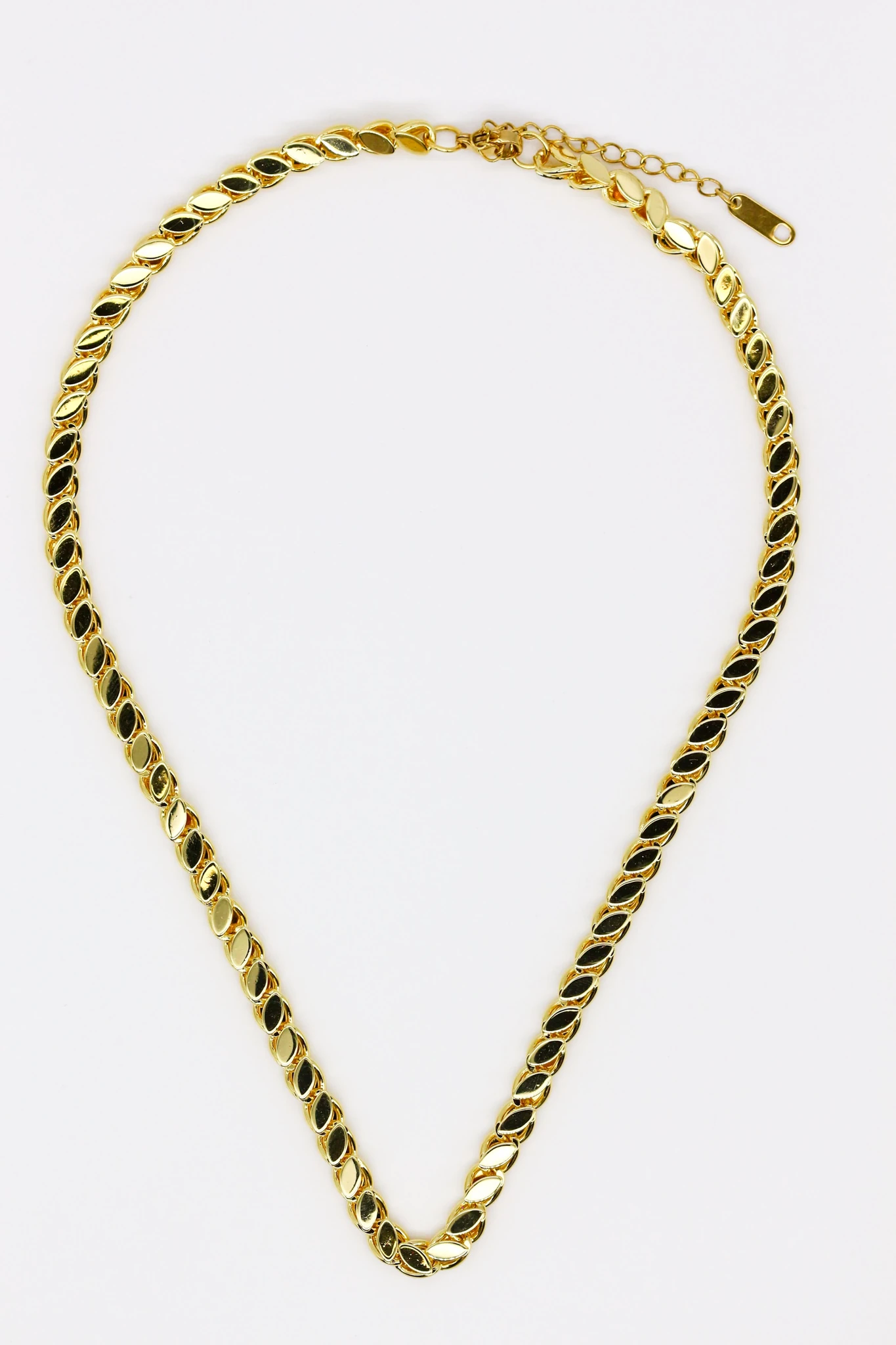 Çelik Arpa Zincir Kolye,45cm - Gold