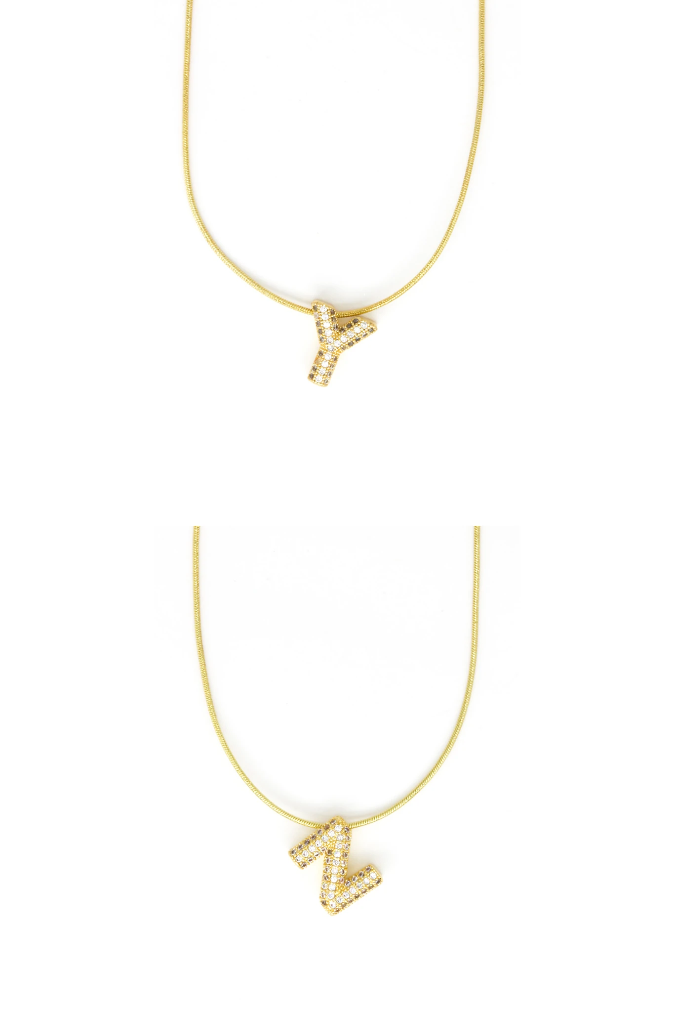 Çelik Zirkon Taşlı Harf Kolye,24 lü Paket