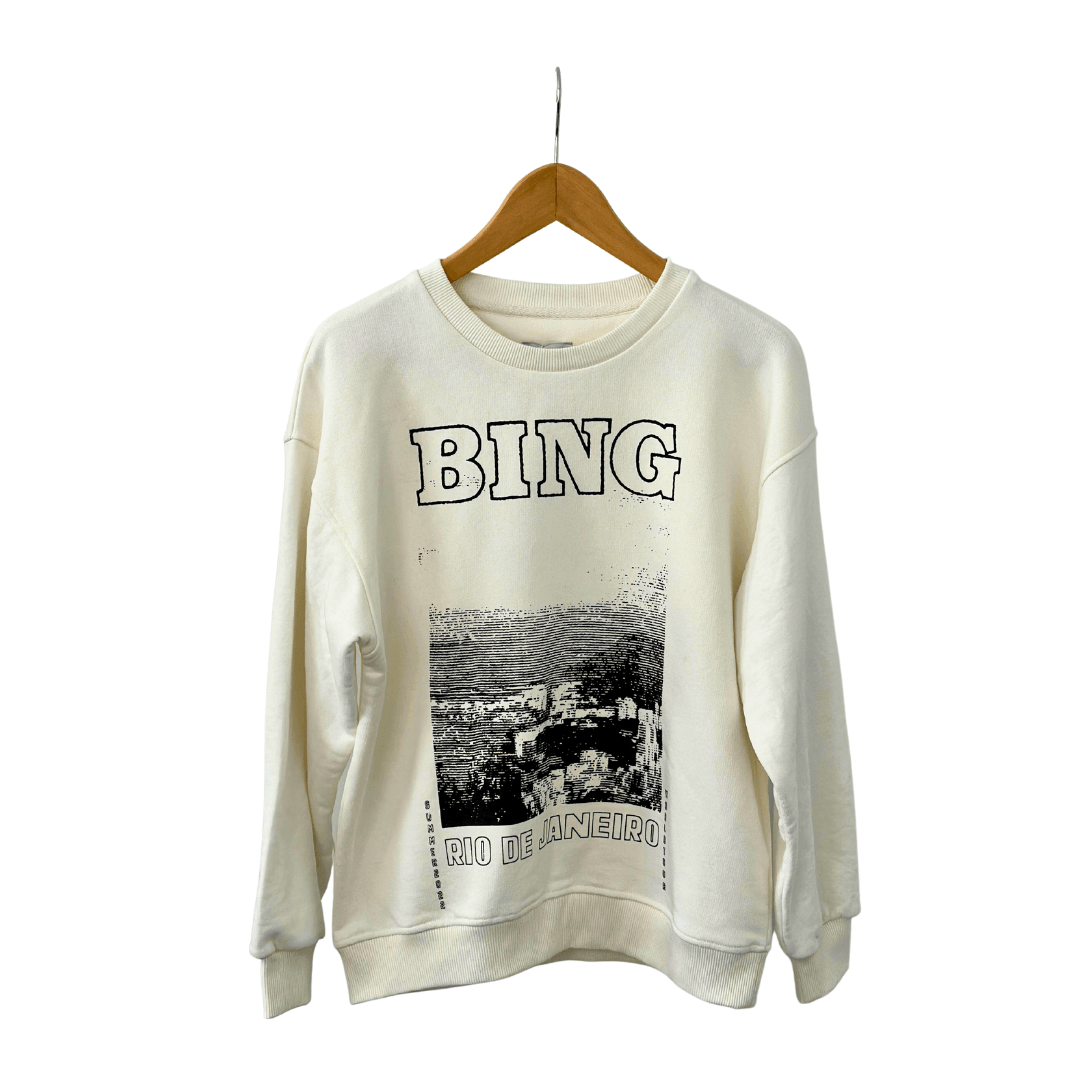 baskılı beyaz sweatshirt