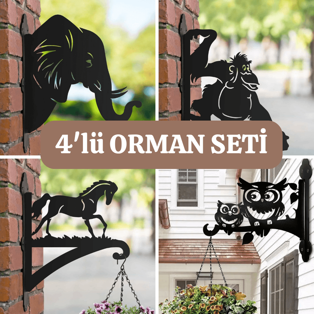 4'lü Orman Hayvanları Çiçeklik Seti