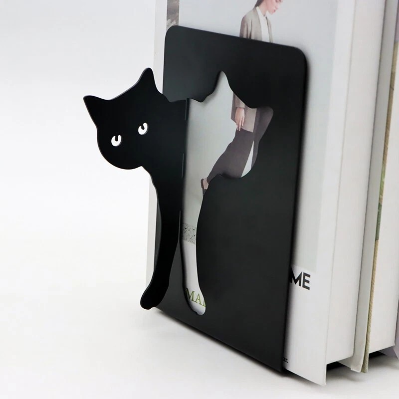 Siyah Kedi Kitap Tutucu