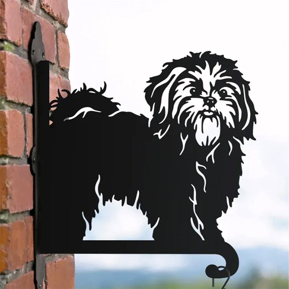 Shih Tzu Figürlü Çiçeklik Askı Metali