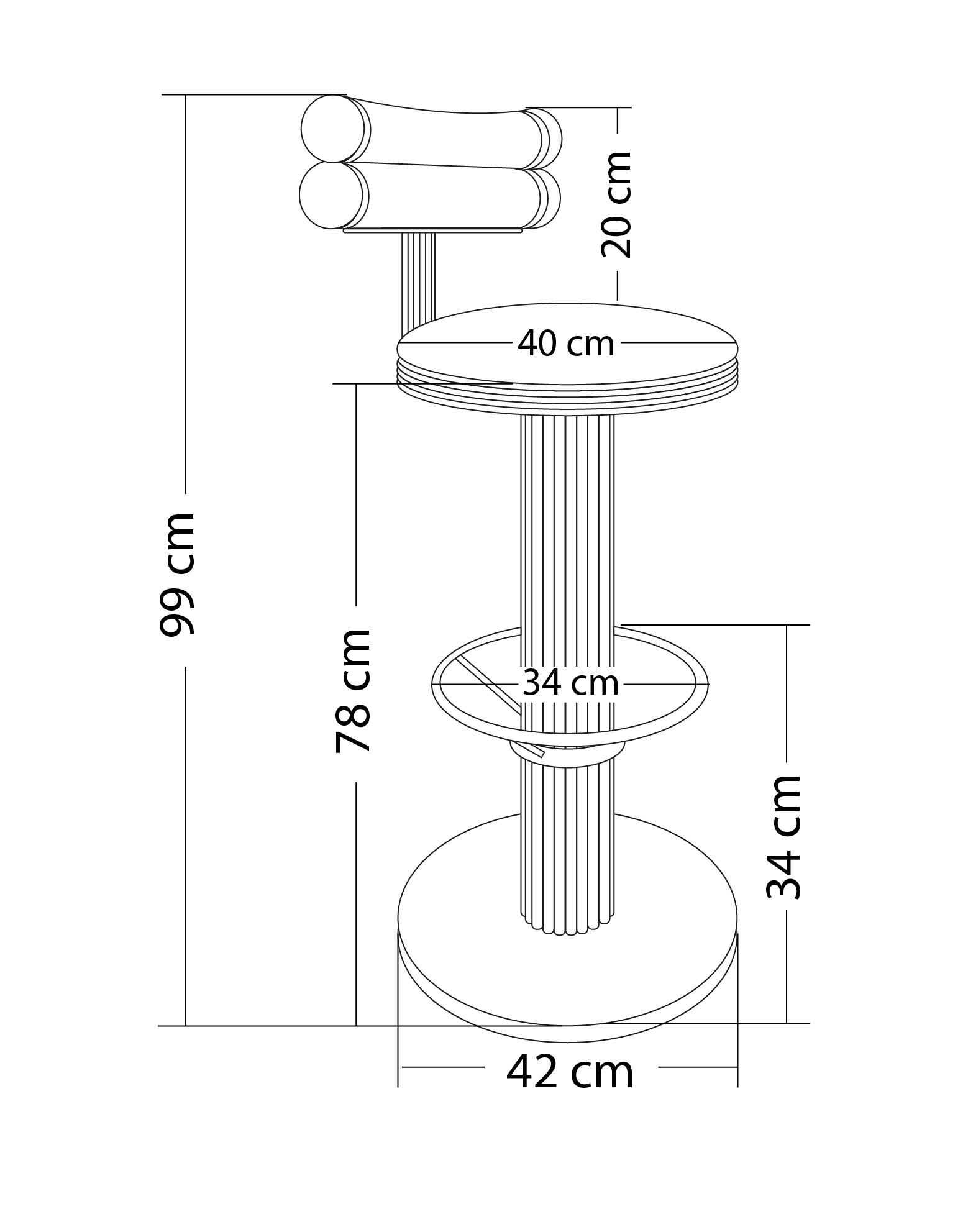 Pianno Siyah Bar Sandalyesi
