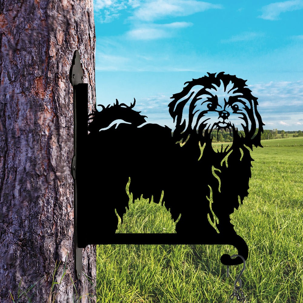 Shih Tzu Figürlü Çiçeklik Askı Metali
