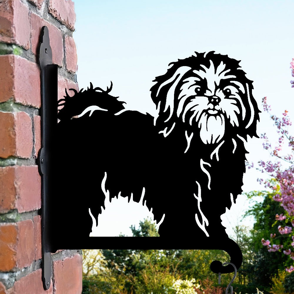Shih Tzu Figürlü Çiçeklik Askı Metali