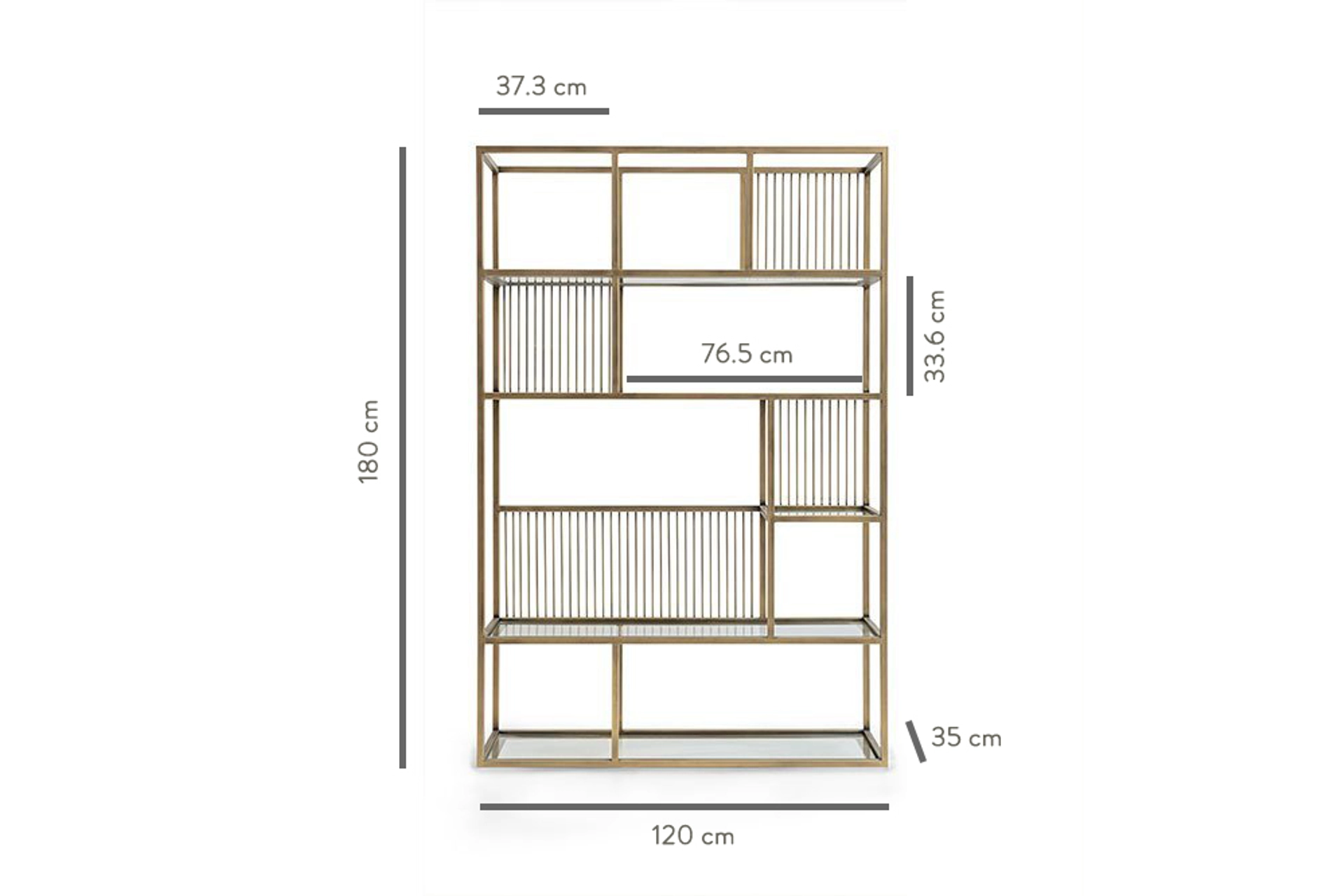Viola Pirinç Eskitme Metal Kitaplık
