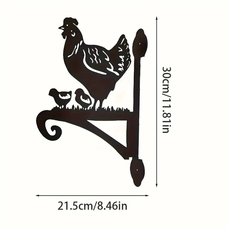 Tavuk ve Civcivleri Dekoratif Metal Çiçeklik