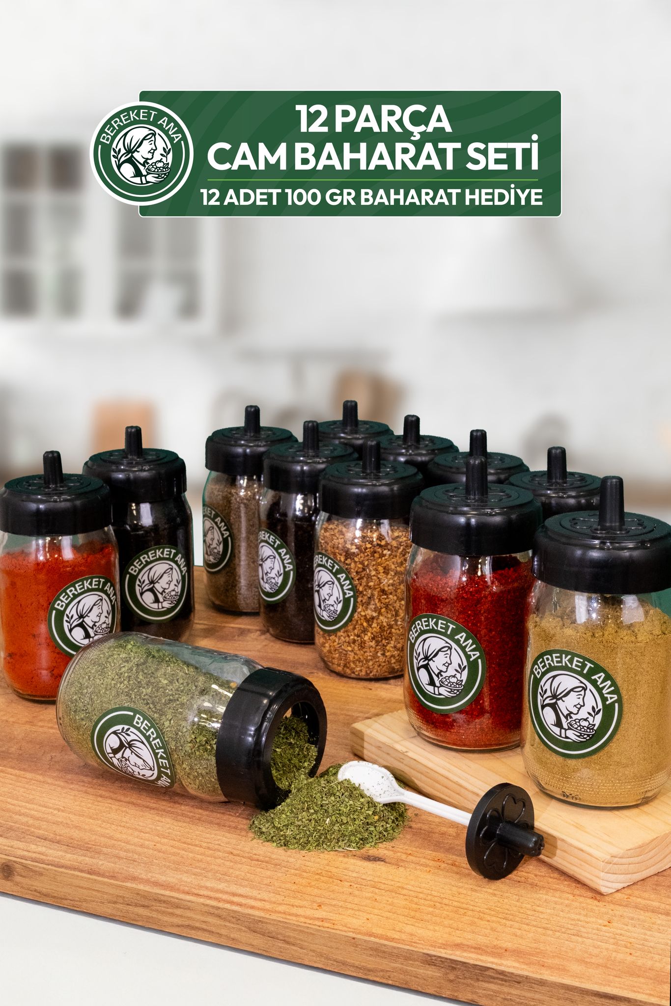 12 PARÇA BAHARAT SETİ (12 ADET 100 GR. BAHARAT HEDİYE)