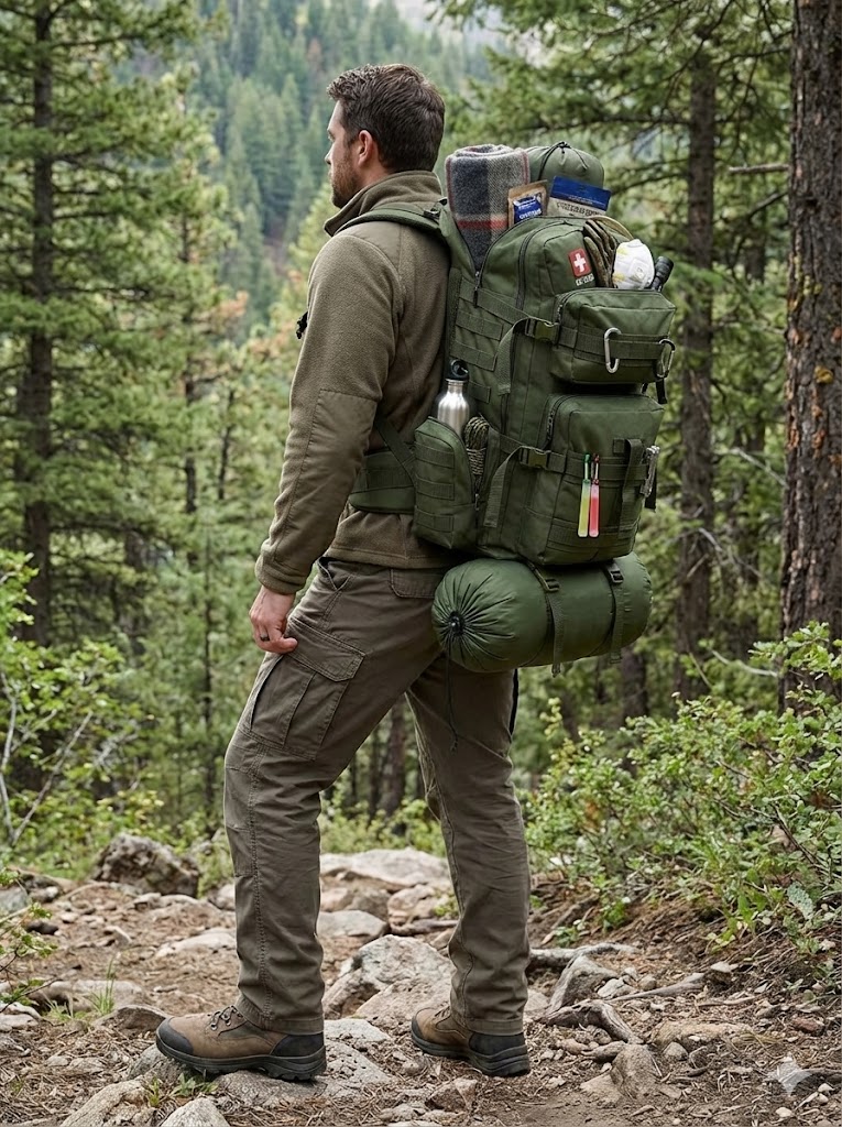 75+10 Litre Profesyonel Dağcılık & Taktik Sırt Çantası & Çok Amaçlı Sırt Çantası - Haki