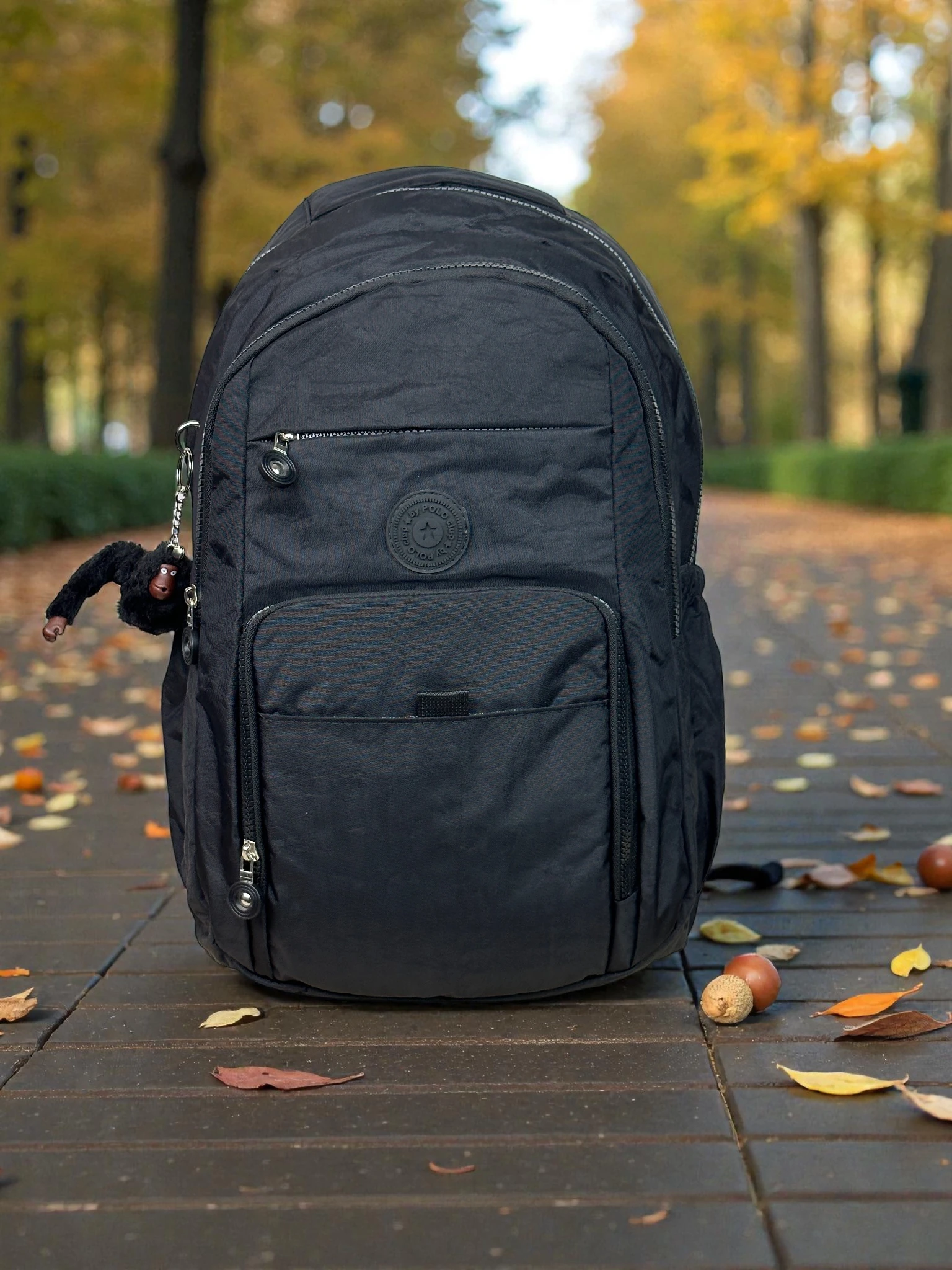 Unisex Krinkıl Su Geçirmez Kumaş Büyük Boy Çok Gözlü Okul Ve Seyahat Sırt Çantası 201