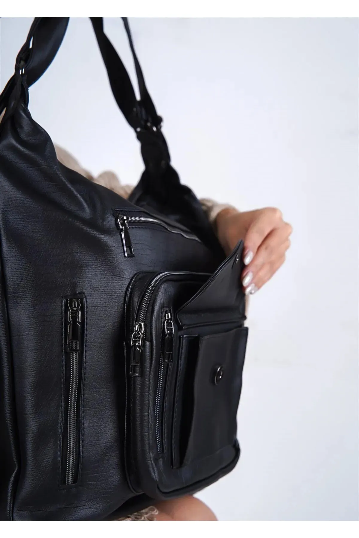 Yıkama Vegan Deri Çok Fonksiyonlu Kadın Çantası Maymun(3İN1) MYM10